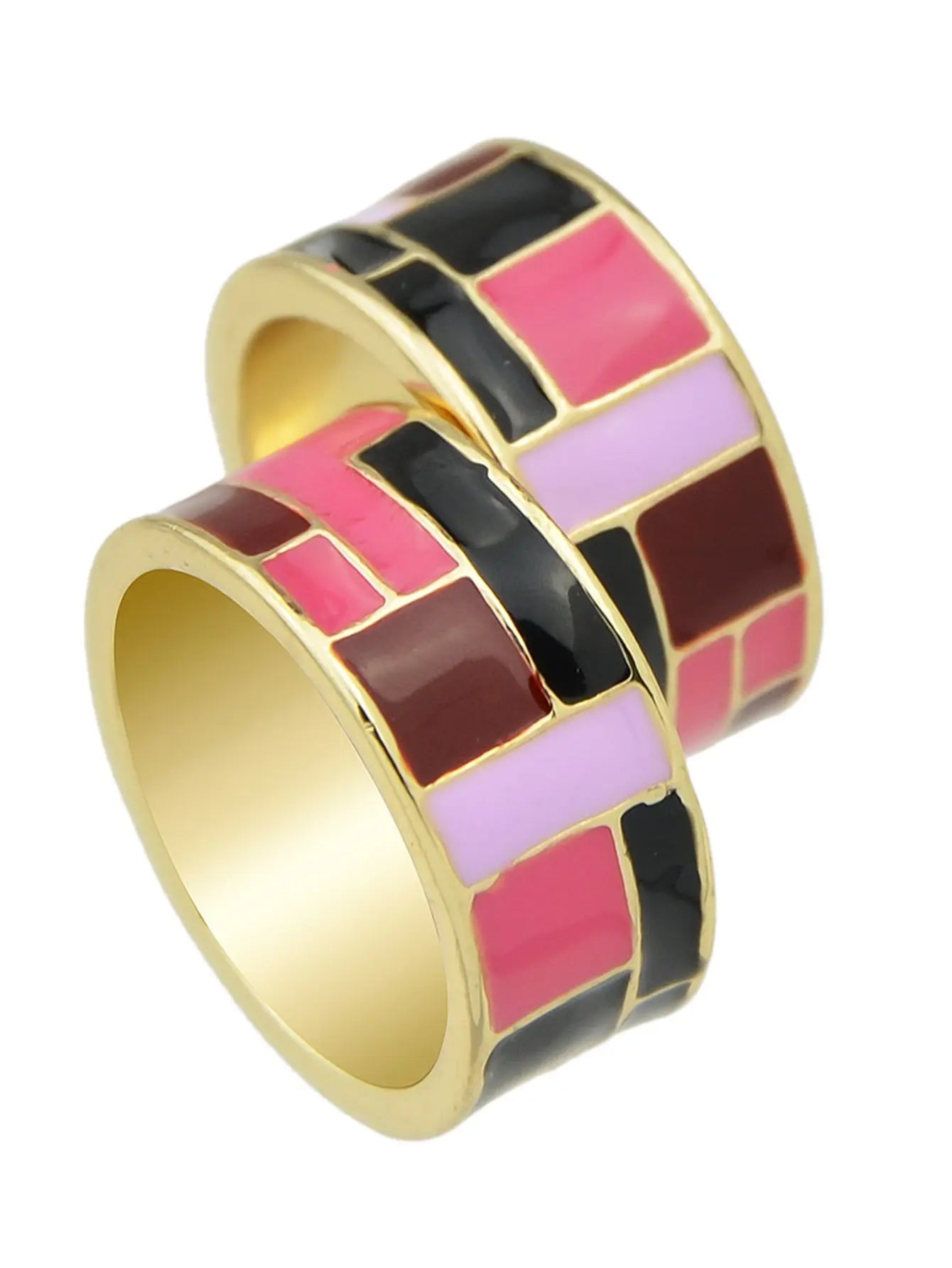 1pc Ethnic Traditional Jewellery Colorful Geometric Pattern Bohemian Finger Ring Feelontop Jewellery
