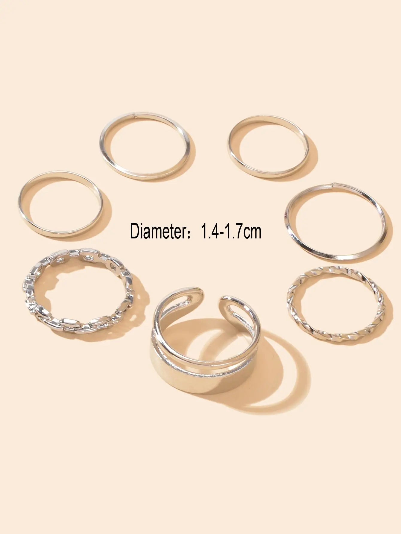7 pcs Knuckle Stackable Joint Finger Boho Vintage Midi Rings Set Size Mixed Gift Feelontop Jewellery