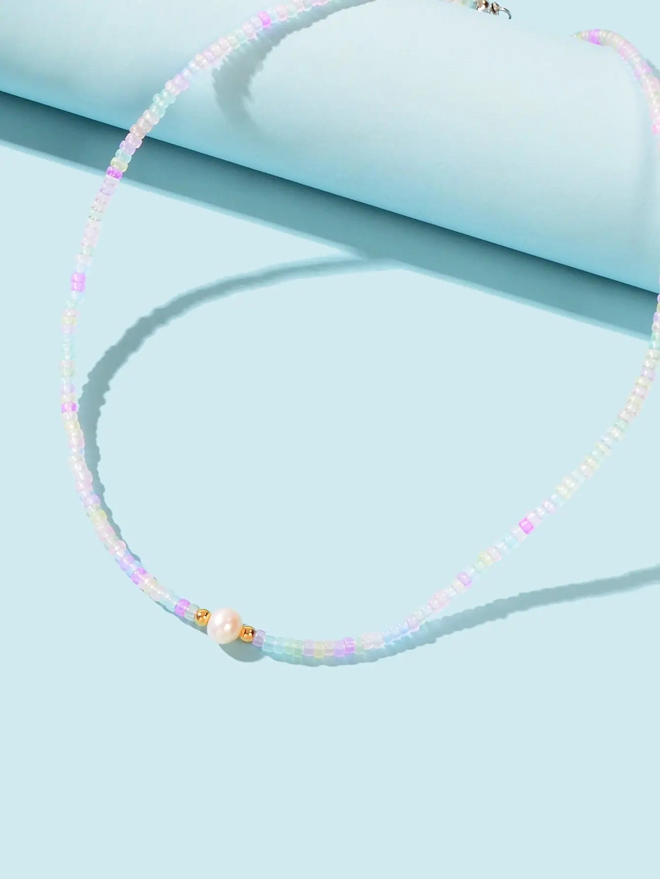 Bohemian Seed Beads Necklace Handmade Colourful Beaded Pearl Choker Jewellery Feelontop Jewellery