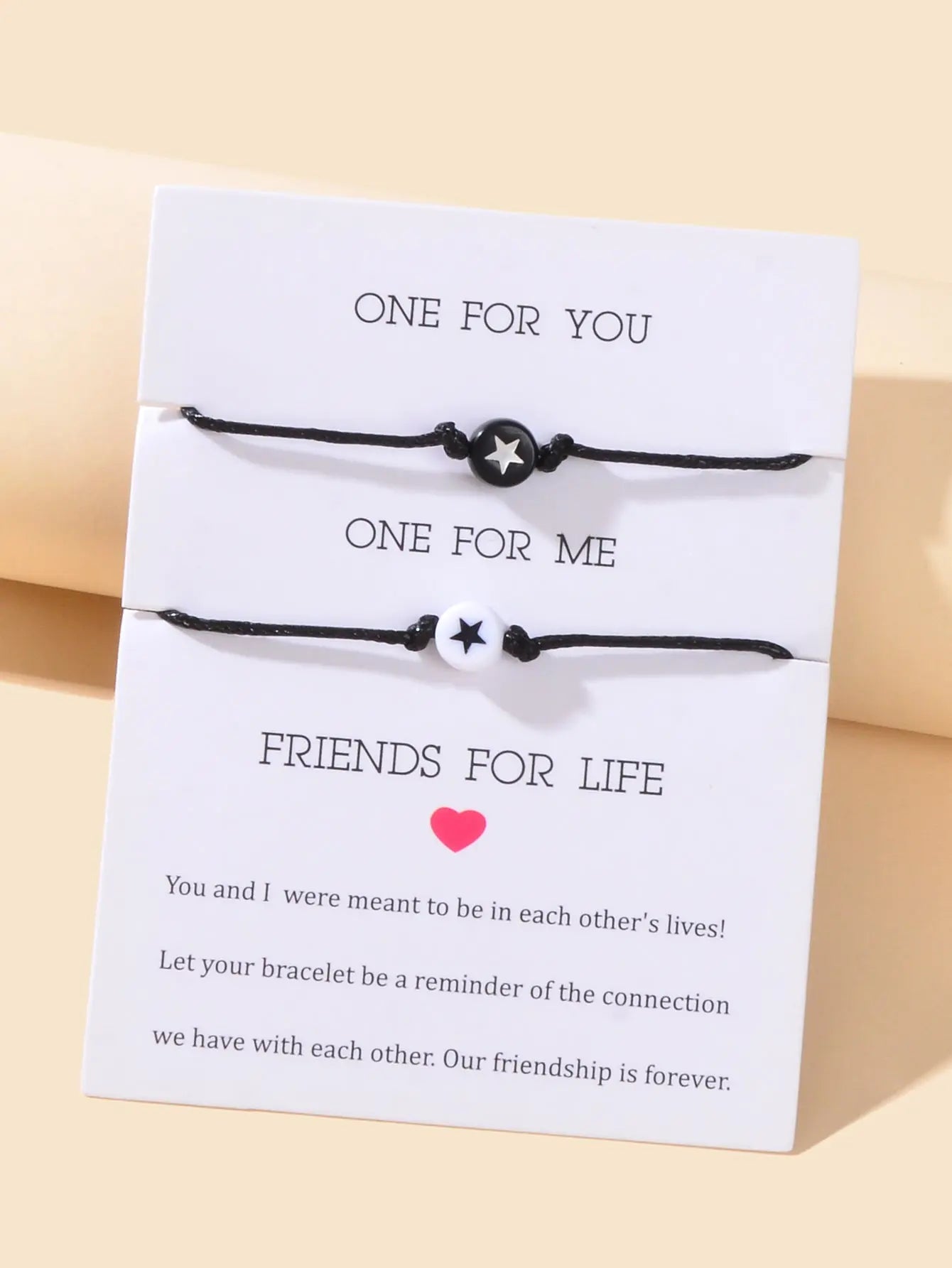 2 pcs Black Rope Adjustable Star String Couple Matching Bracelets Friend Gifts Feelontop Jewellery