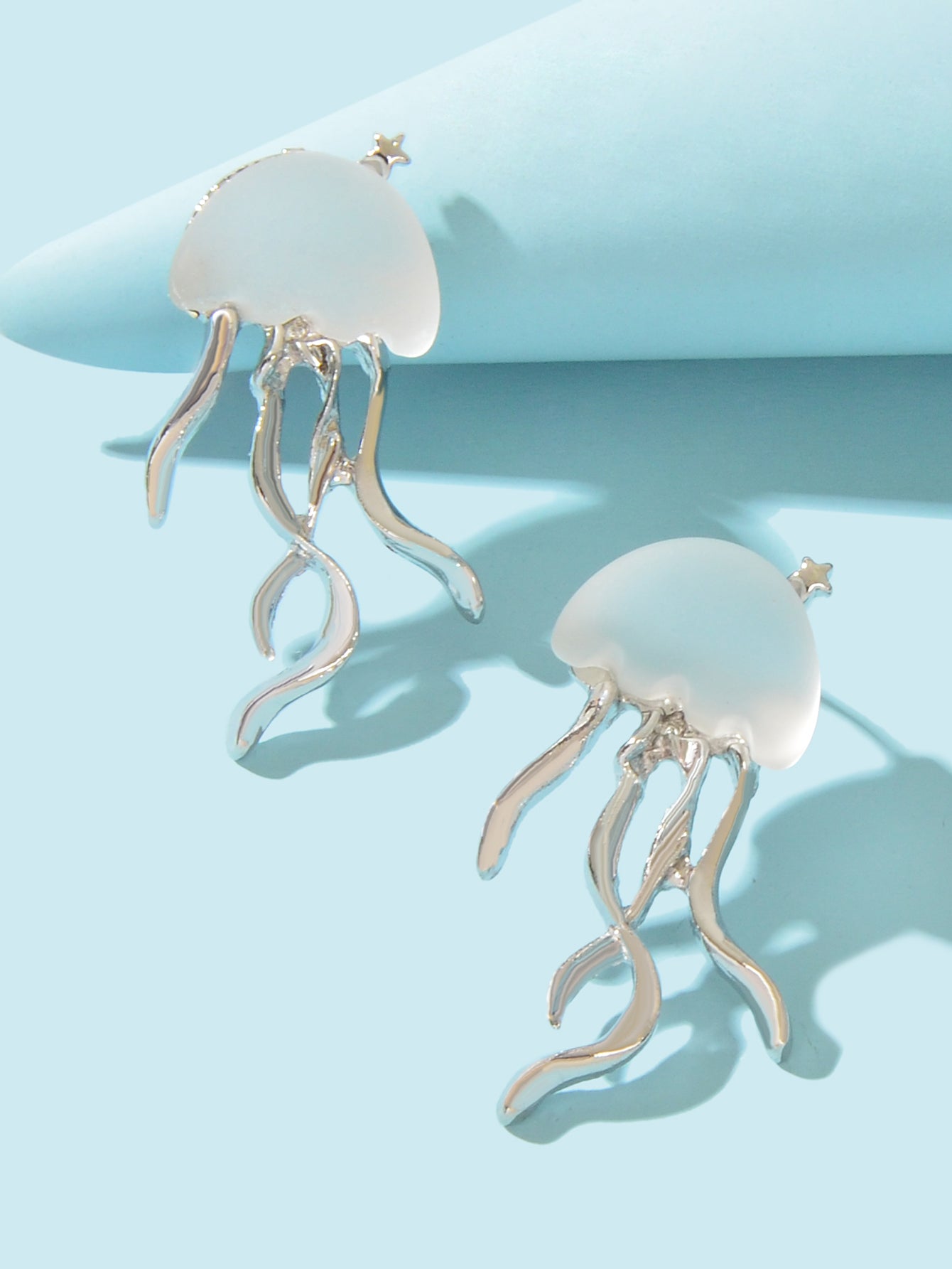 Jellyfish Earrings Long Statement Stud Funny Matte Transparent Pendant Jewellery Feelontop Jewellery