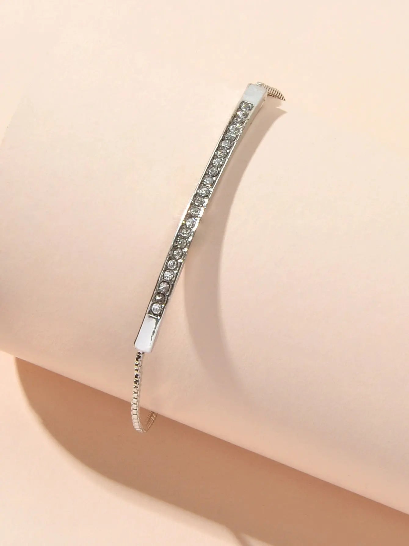 Ladies Jewellery Rhinestone Gold Silver Chain Strip Charm Adjustable Bracelet Feelontop Jewellery