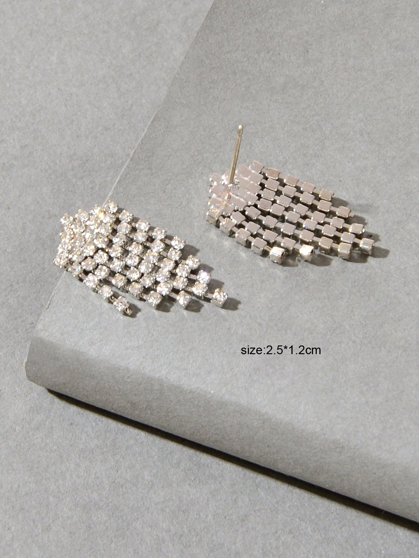 Sparkly Full Rhinestone Chandelier Tassel Linear Drop Earrings Bridal Jewellery Feelontop Jewellery