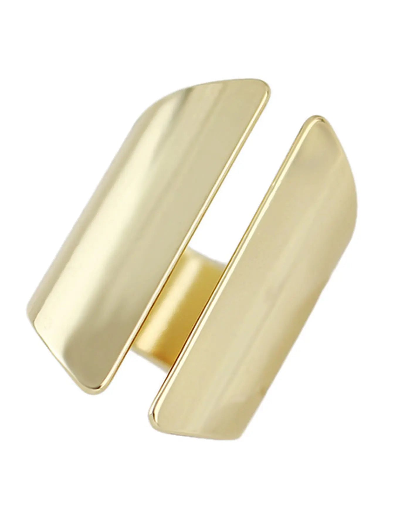 Solid Gold Colour Wide Metallic Cuff Ring Beautiful Women Anniversary Band Gift Feelontop Jewellery