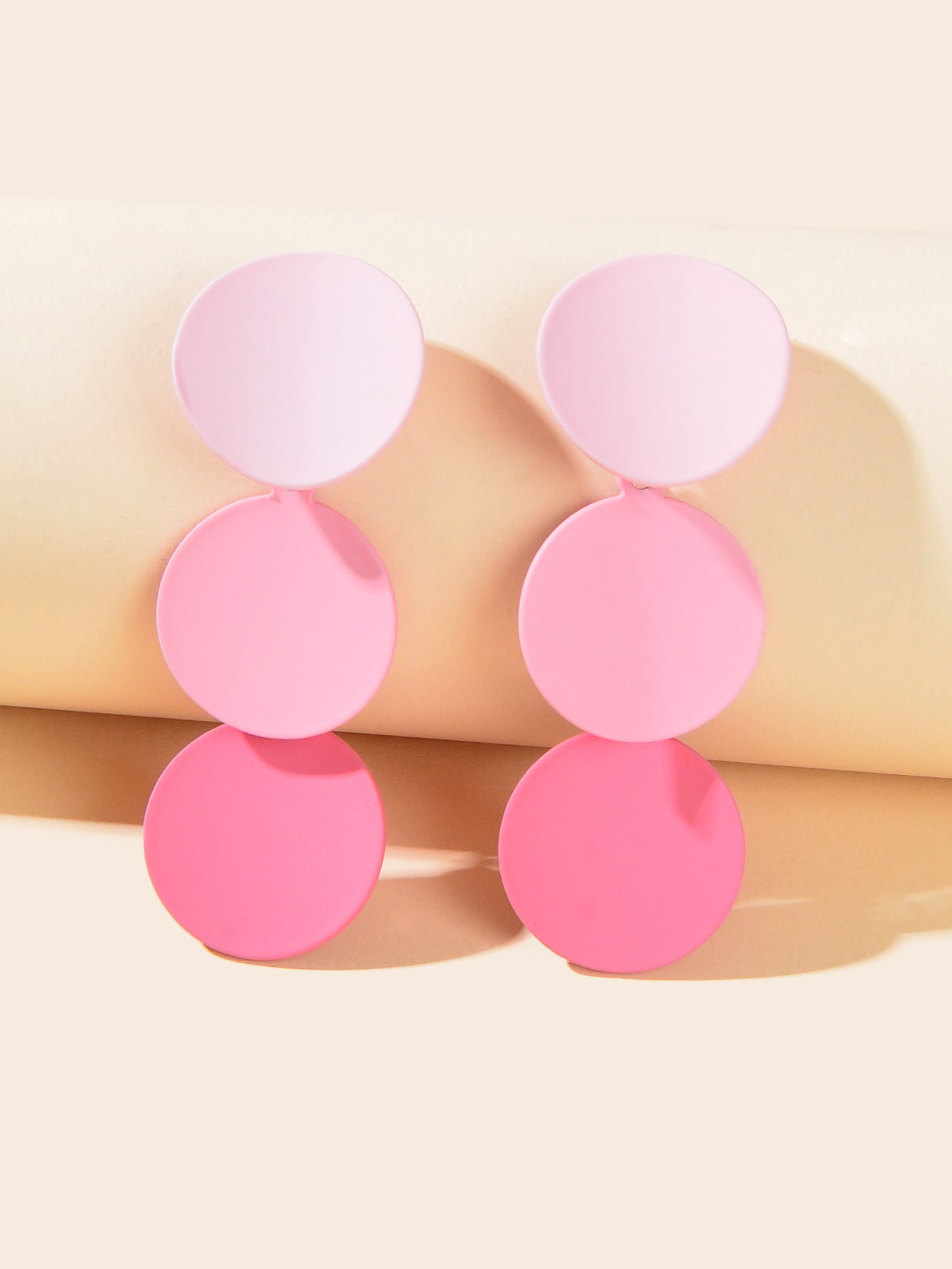 Gradient Purple Round Dangle Geometric Pierced Earrings Costume Party Jewellery Feelontop Jewellery