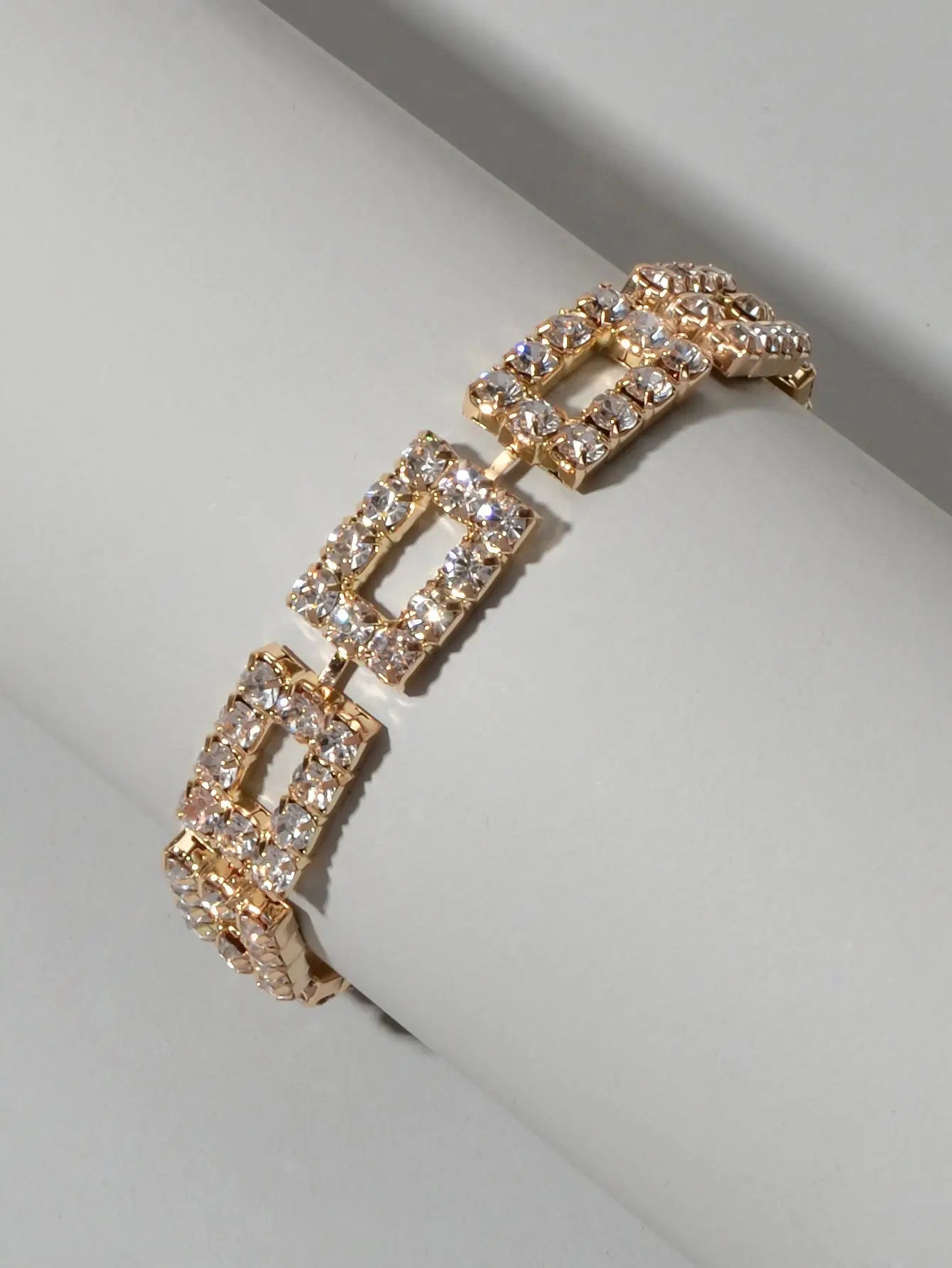 Textured Full Simulated Cubic Zirconia Silver Chain Collection Tennis Bracelets Feelontop Jewellery