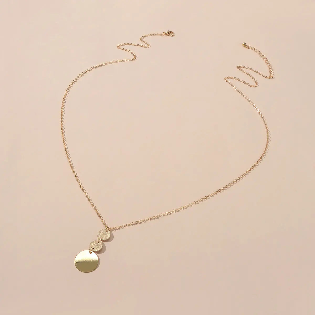Unique Gold Chain Geometric Round Disc Minimalist Charm Necklace Trendy Jewelry Feelontop Jewellery