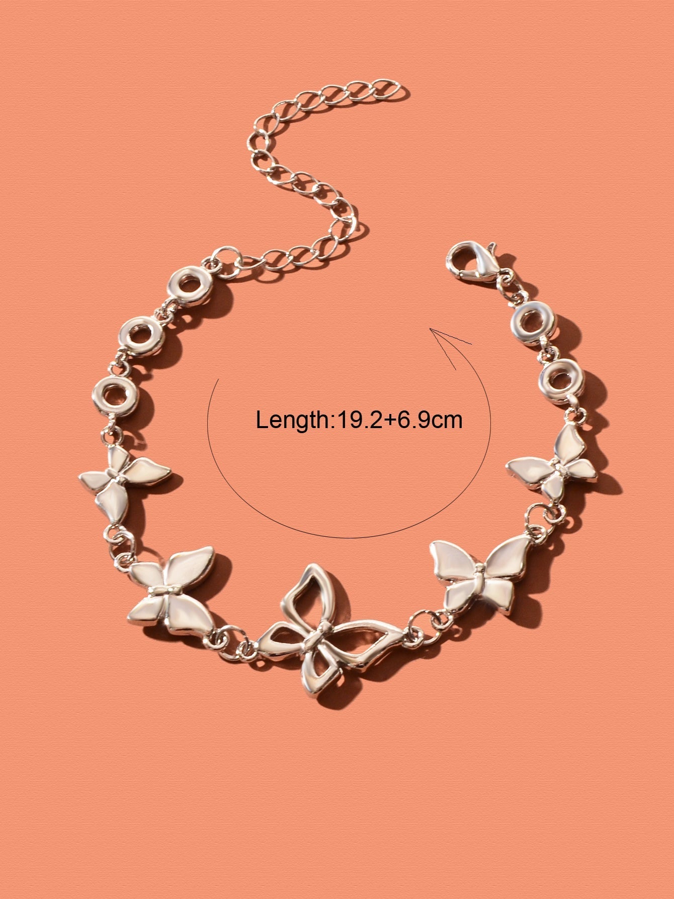 Elegant Silver Chain Butterfly Decor Bracelet for Women Party Dating Jewellery Feelontop Jewellery