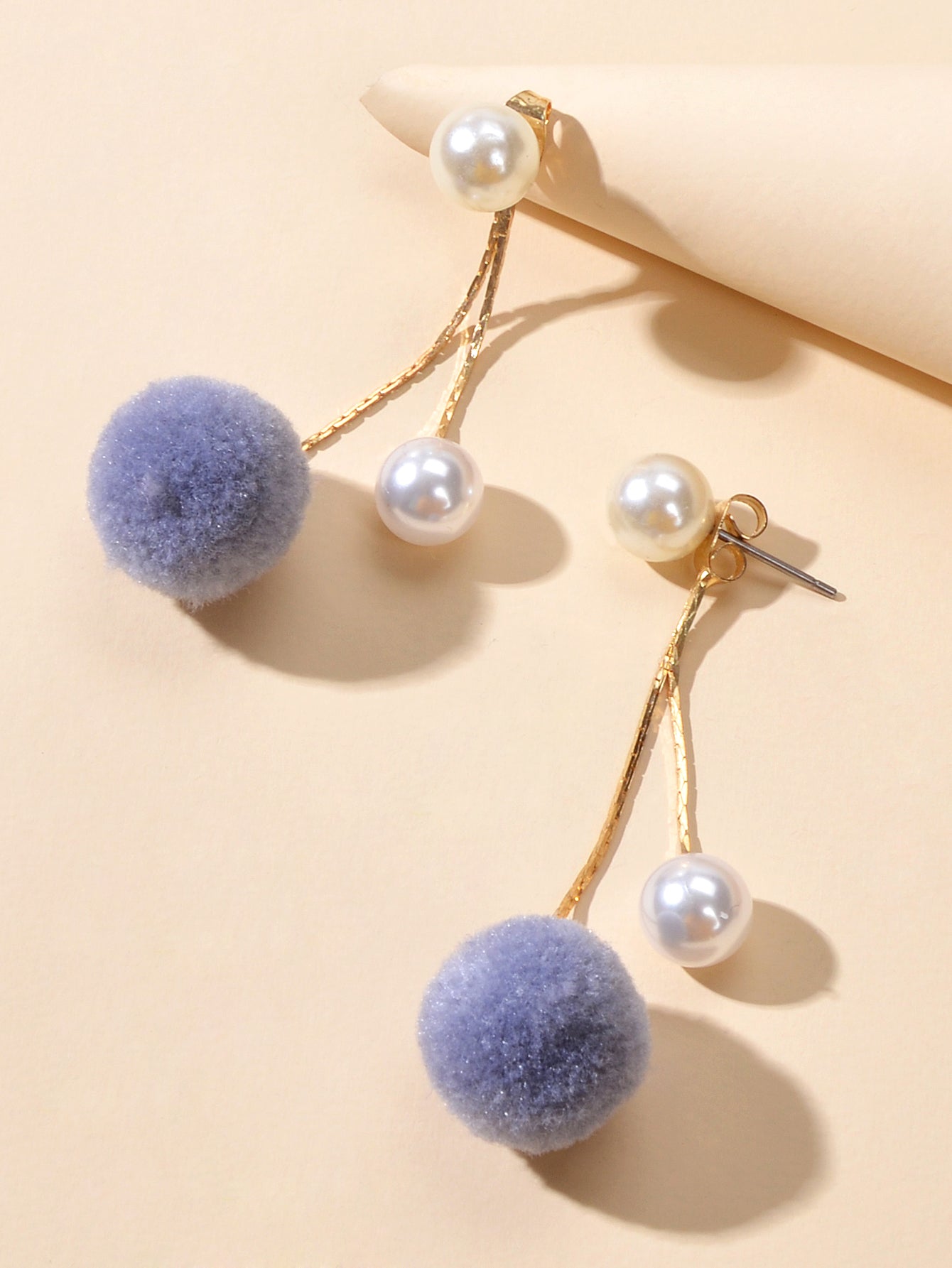 Retro Gold Chain Pearl Decor Ball Dangle Earrings Designer Jewellery Ear Jacket Feelontop Jewellery