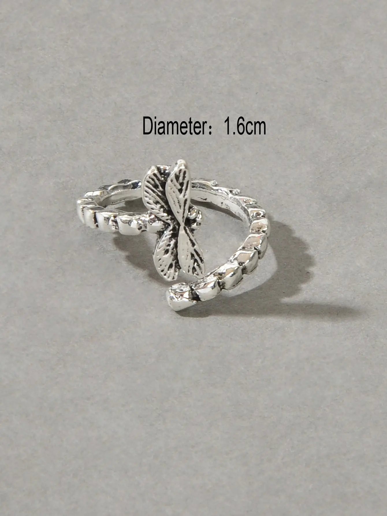 Vintage Designer Traditional Antique Silver Carved Dragonfly Finger Ring Jewelry Feelontop Jewellery