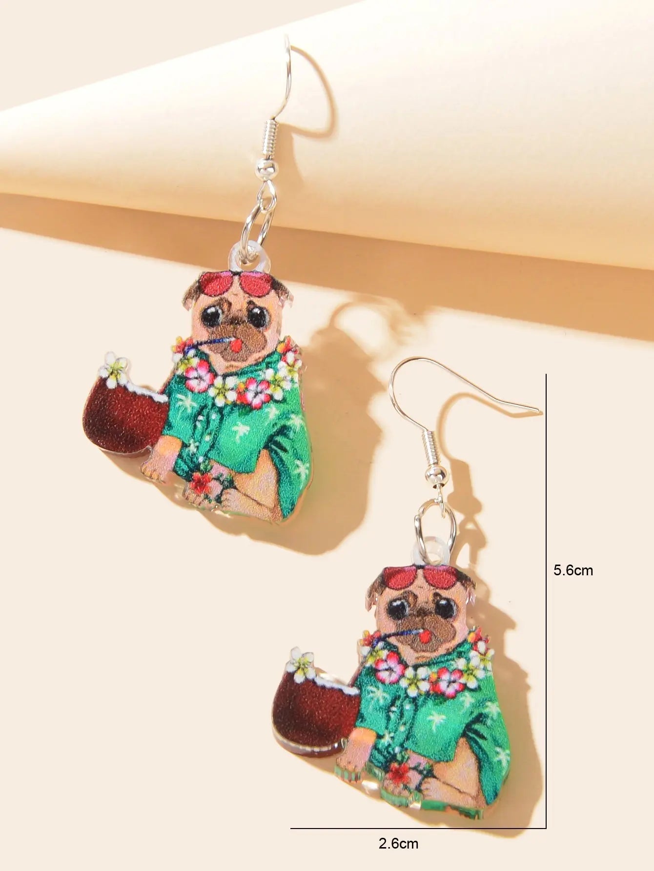 Lovely Colorful Acrylic Puppy Dangle Drop Earrings Holiday Dog Animals Jewellery Feelontop Jewellery