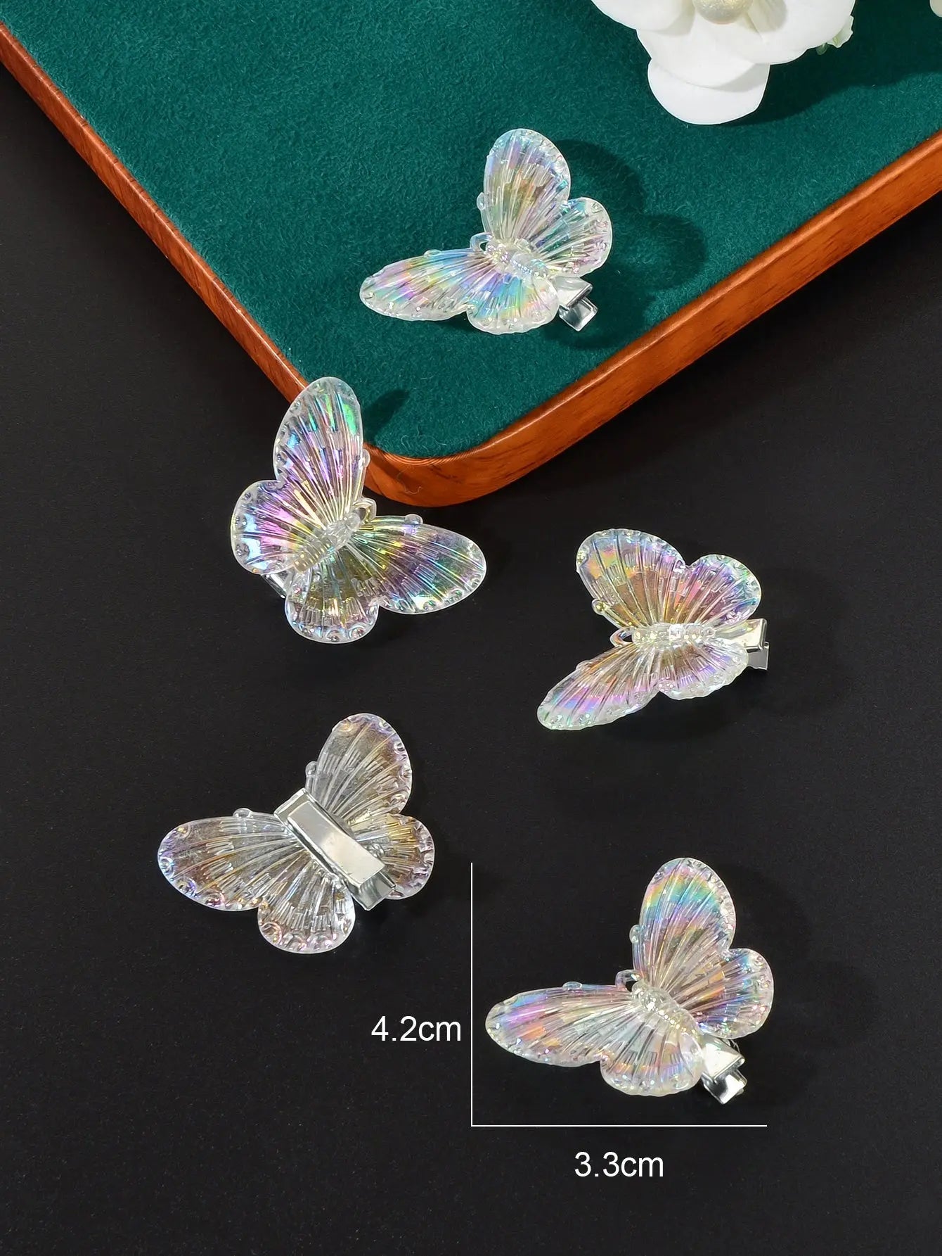 5 pcs Sweet Transparent Butterfly Hairpin Hair Clips Set Hair Accessory Headwear Feelontop Jewellery