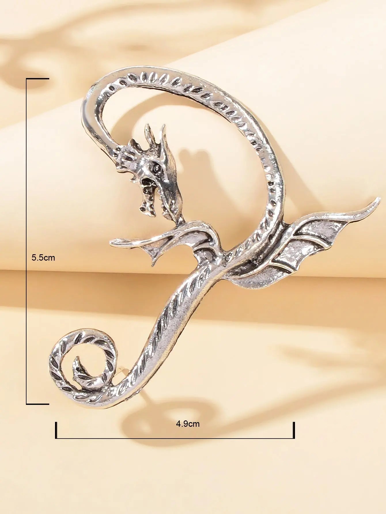 1 pc Punk Antique Gold Silver Flying Dragon Cartilage Ear Cuffs Crawler Earrings Feelontop Jewellery