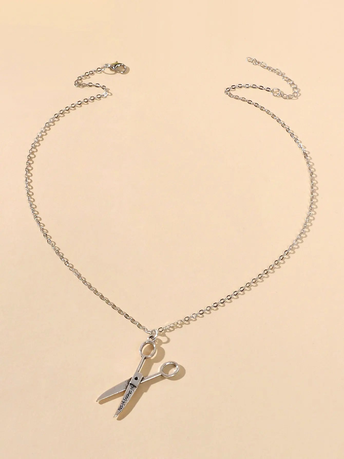 Personality Creative Silver Chain Scissors Designer Stylish Charm Necklace Gift Feelontop Jewellery