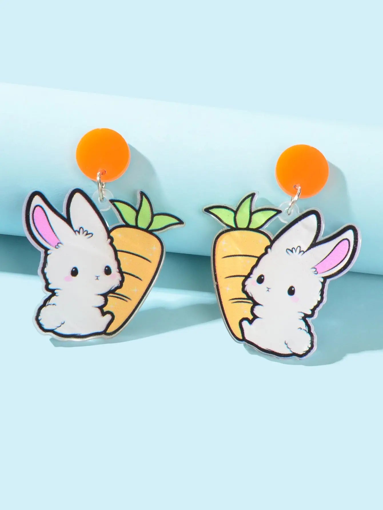 New Easter Gift Bunny Earrings Acrylic Carrot Rabbit Dangling Stud Girls Jewelry Feelontop Jewellery