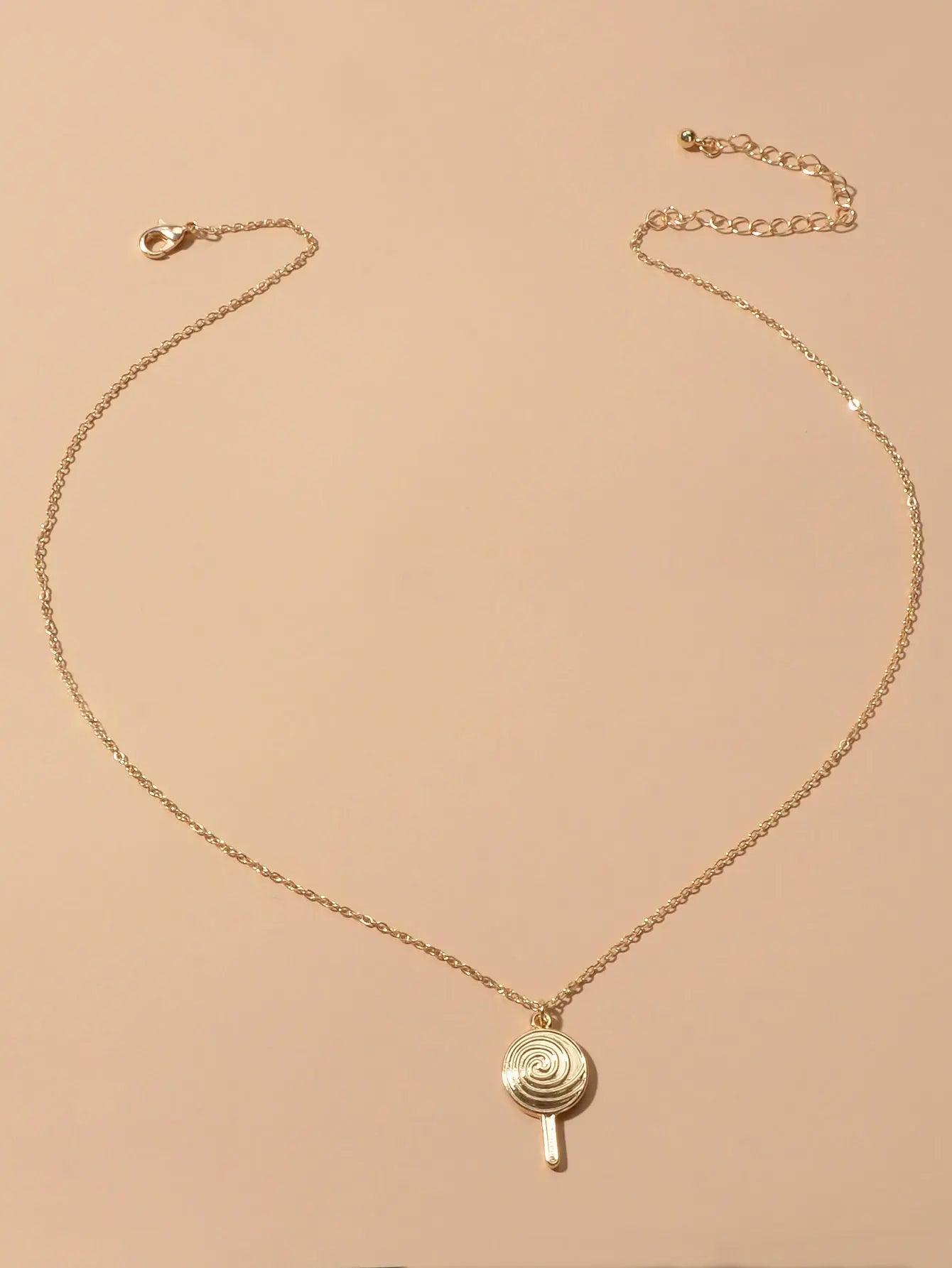 Cute Trendy Jewellery Gold Metal Finish Candy Lollies Lollipop Pendant Necklace Feelontop Jewellery
