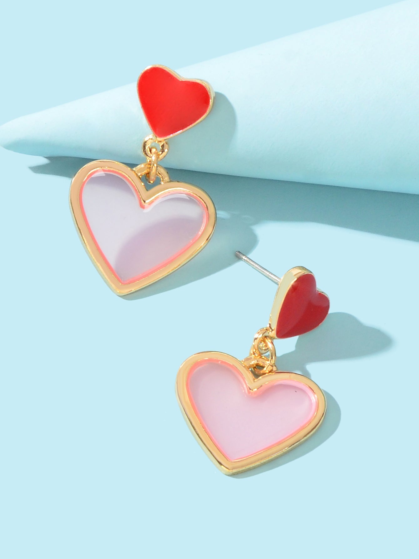 Love Heart Earrings Fancy Dangling Drop Stud Women Girls Jewellery Party Gift Feelontop Jewellery