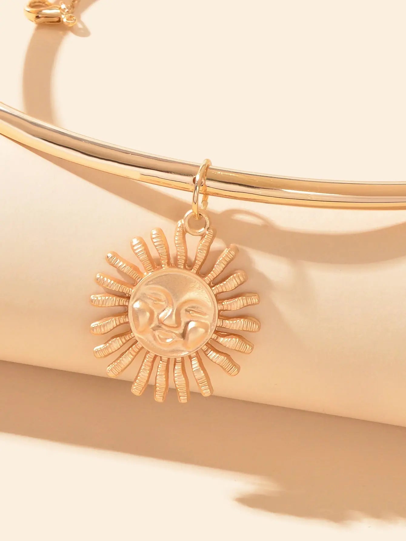 Cool Rock Style Gold Choker Collar Smile Sun Collar Necklace Party Decoration Feelontop Jewellery