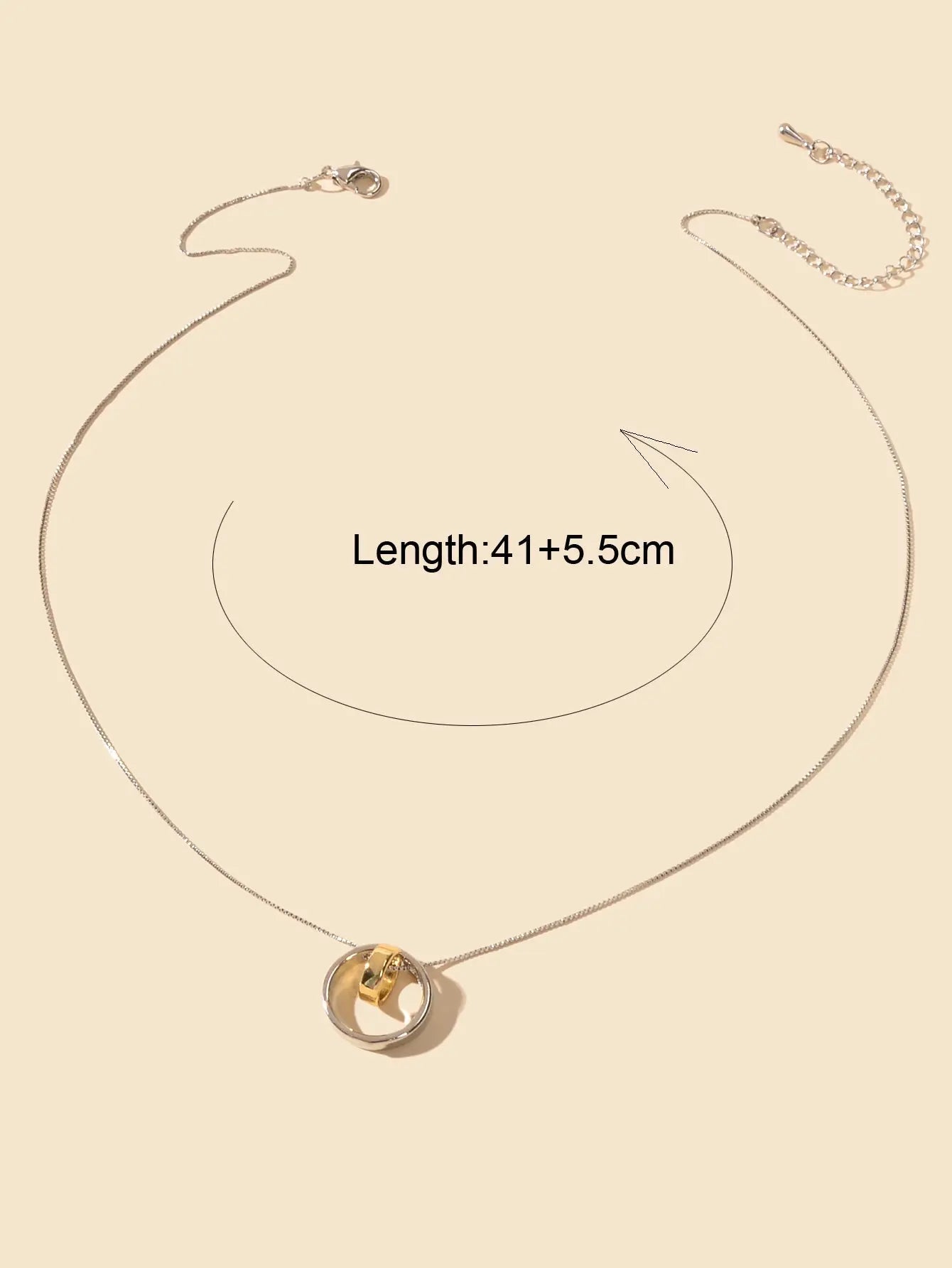 Trendy Designer Jewellery Silver Chain Gold Silver Circle Pendant Women Necklace Feelontop Jewellery