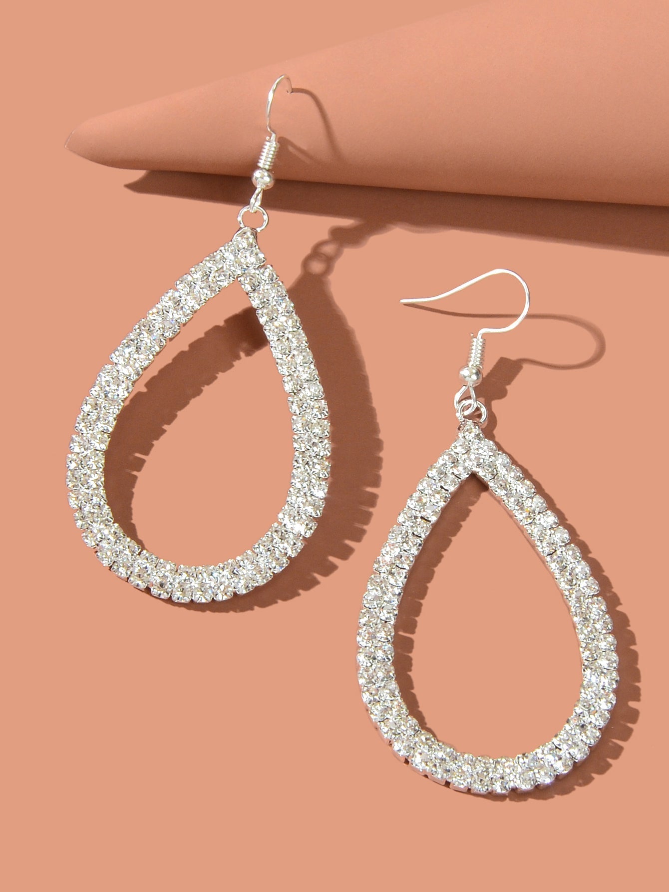 Shinning Full Rhinestone Water Drop Earrings Luxury Wedding Birdal Prom Jewelry Feelontop Jewellery