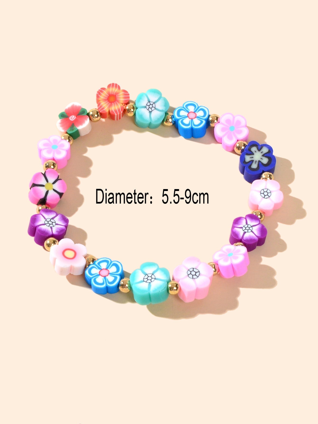 Funny Gifts for Women Multi-colored Random Shape Flower Elastic Bangle Bracelets Feelontop Jewellery