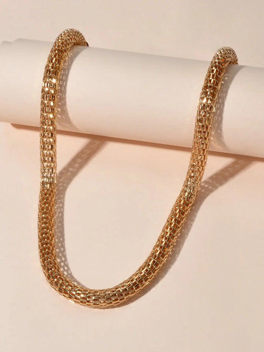 Party Decoration Women Thick Gold Chain Short Collar Clavicle Statement Necklace Feelontop Jewellery