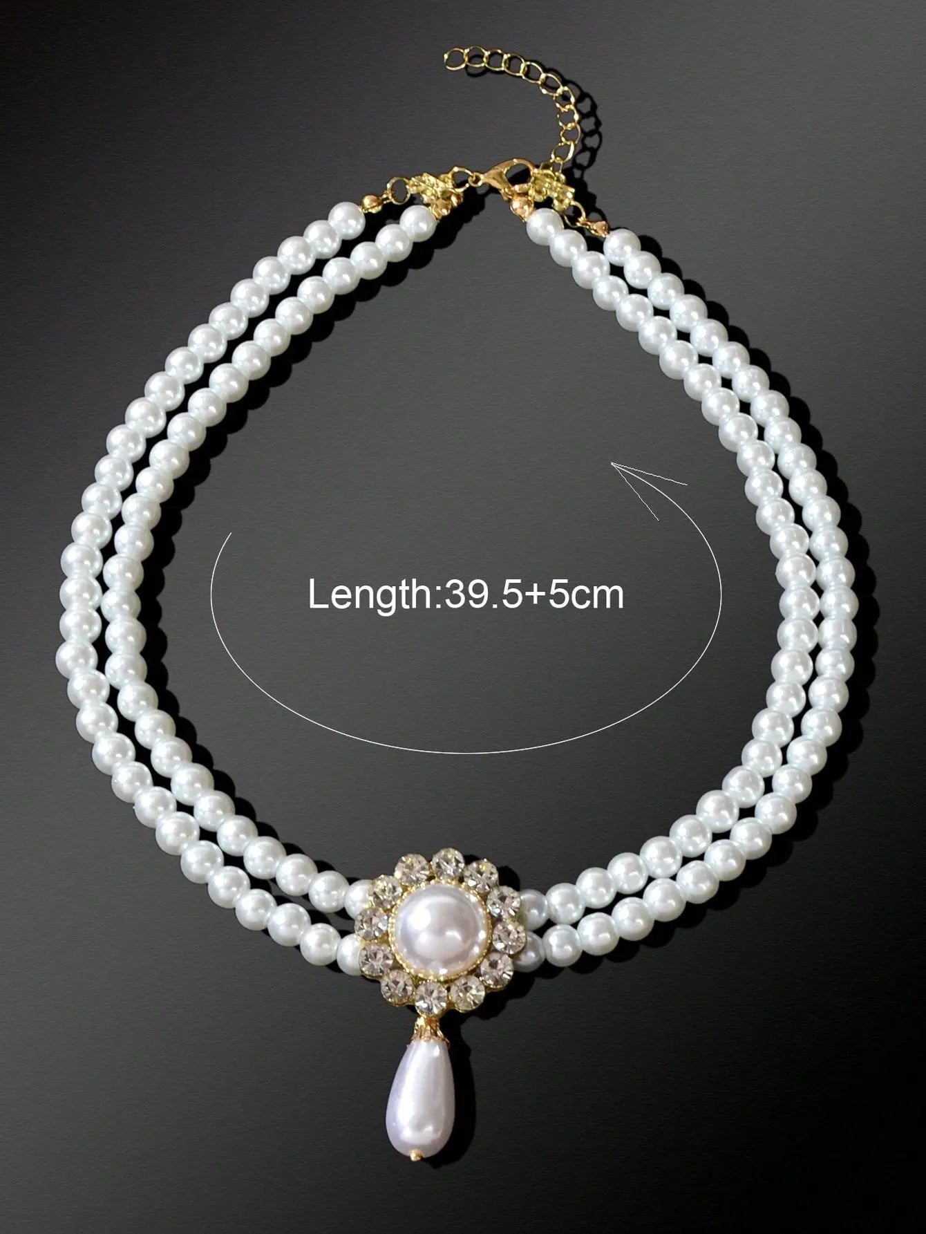 Elegant Double-Layered White Pearl Necklace Classic Jewelry Feelontop Jewellery