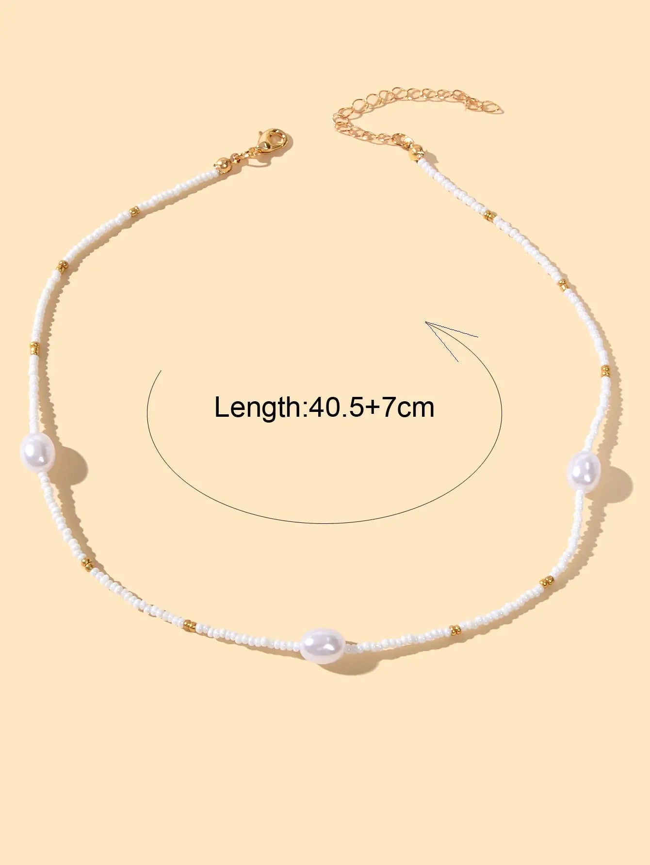 Bohemian Jewellery Handmade White Black Beads Pearl Short Choker Ethnic Necklace Feelontop Jewellery