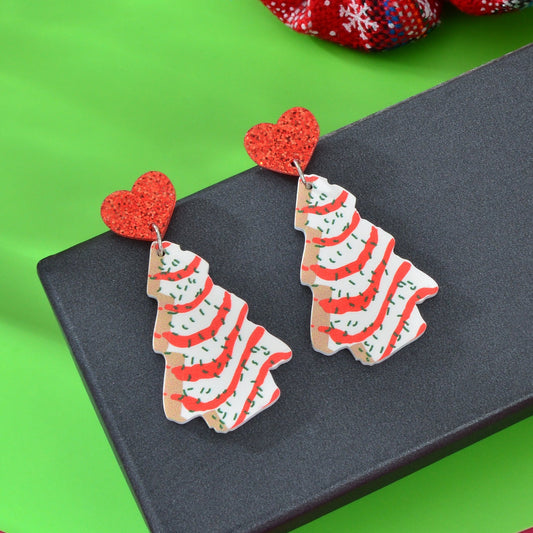Festive Christmas Tree Pendant Dangle Earrings Dainty Seasonal Gifts for Girls Feelontop Jewellery