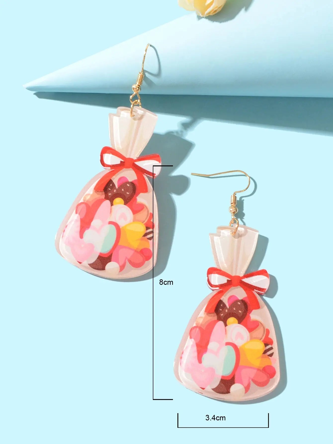 Colourful Candy Lollies Bag Pendant Acrylic Dangle Earrings Y2k Girl Dainty Gift Feelontop Jewellery