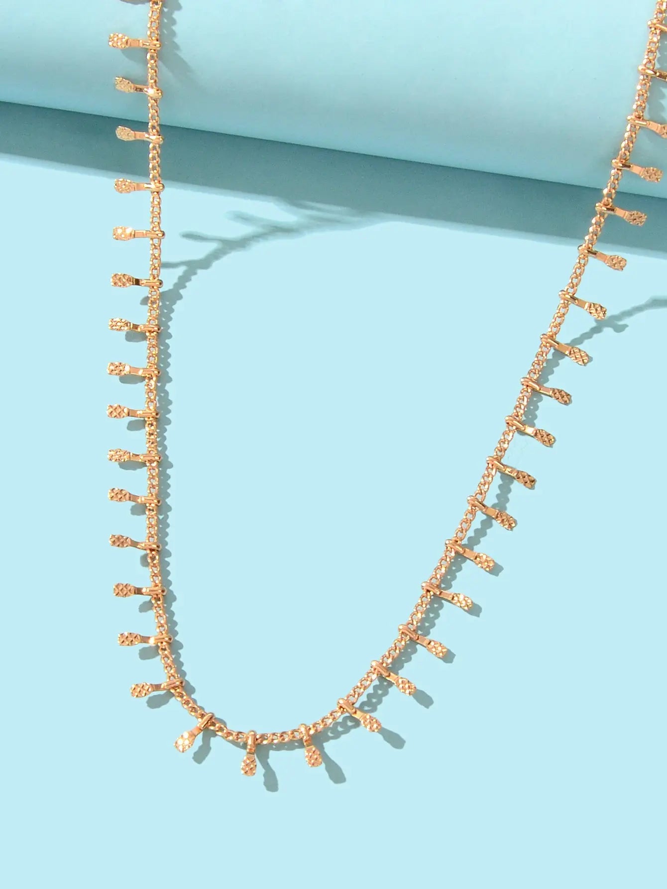 Women Party Decoration Gold Link Chain Clavicle Choker Necklace Short Collar Feelontop Jewellery