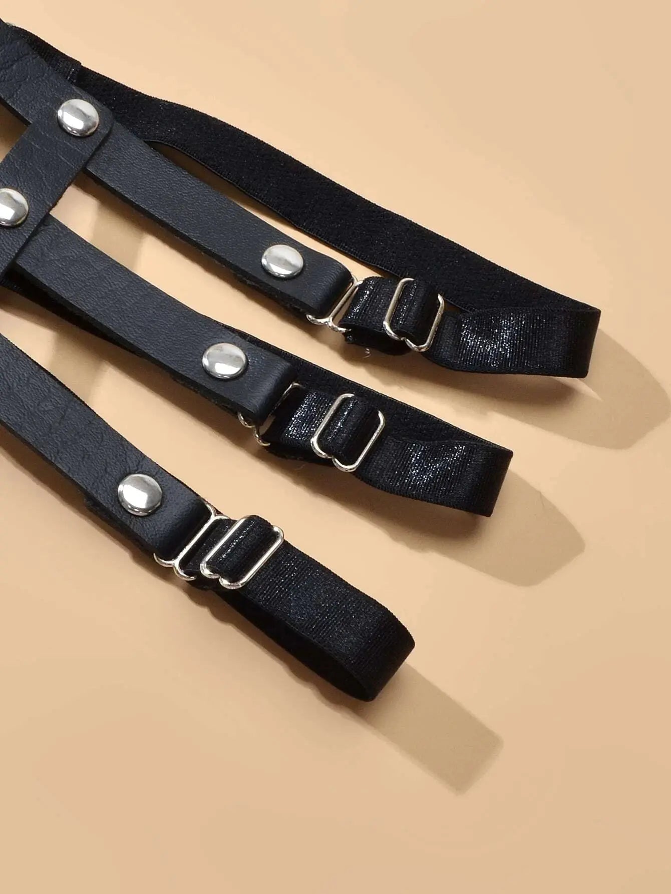 Punk Gothic Black Pu Leather Elastic Leg Chain Cosplay Party Body Jewellery Gift Feelontop Jewellery