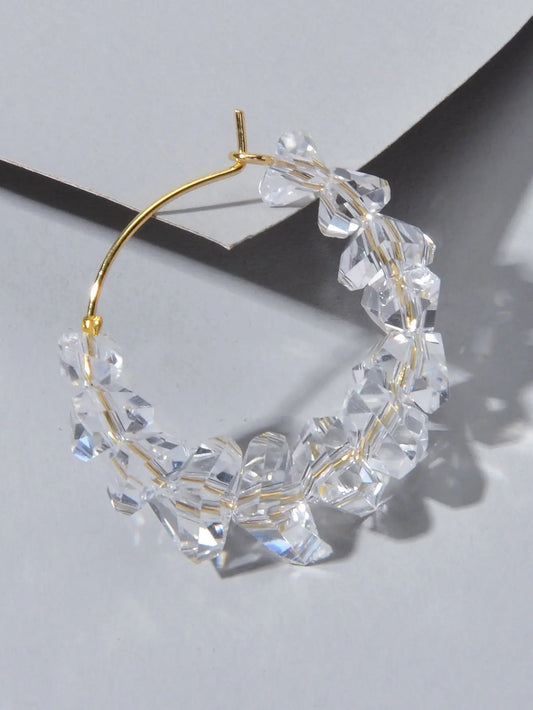 Ladies Jewellery Transparent Acrylic Beads Hoop Dangle Earrings Party Decoration Feelontop Jewellery