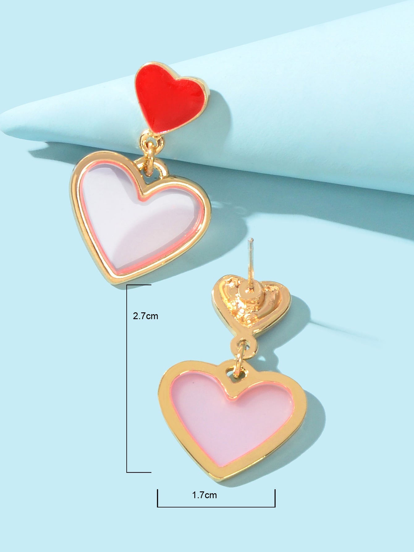 Love Heart Earrings Fancy Dangling Drop Stud Women Girls Jewellery Party Gift Feelontop Jewellery