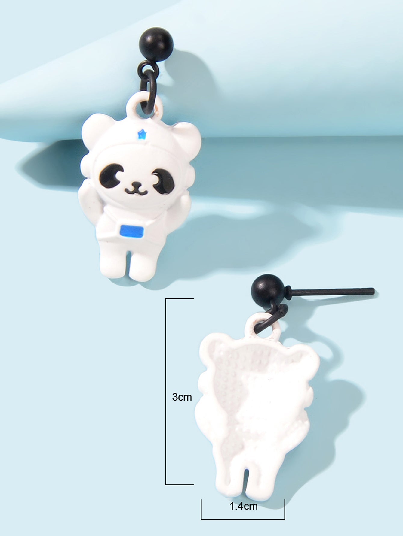 Creative Cartoon Space Series White Astronaut Bear Dangle Earrings Party Favors Feelontop Jewellery