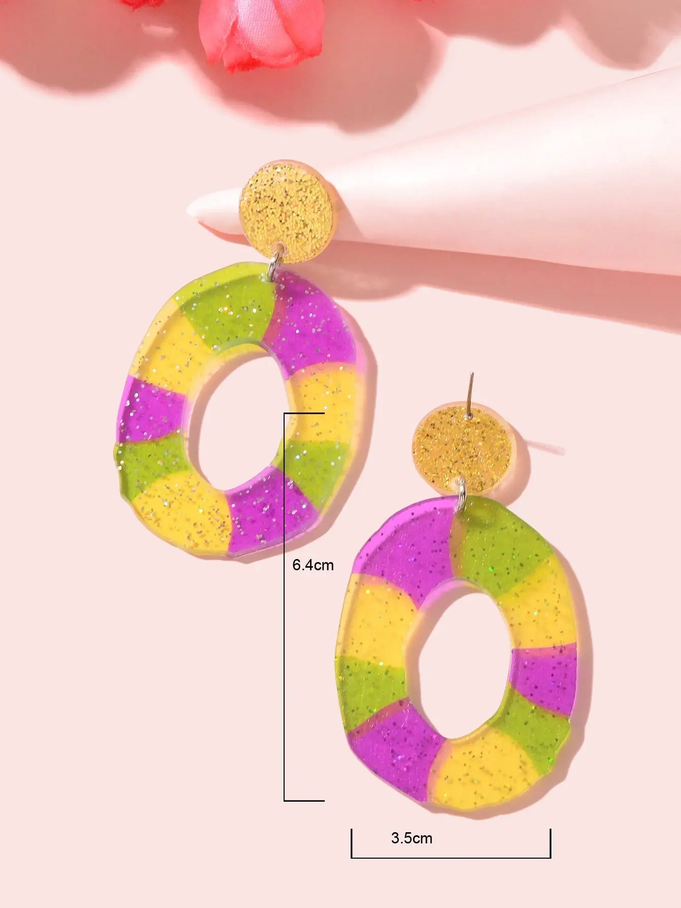 Sweet Y2k Accessories Lightweight Acrylic Candy Colour Circle Dangling Earrings Feelontop Jewellery