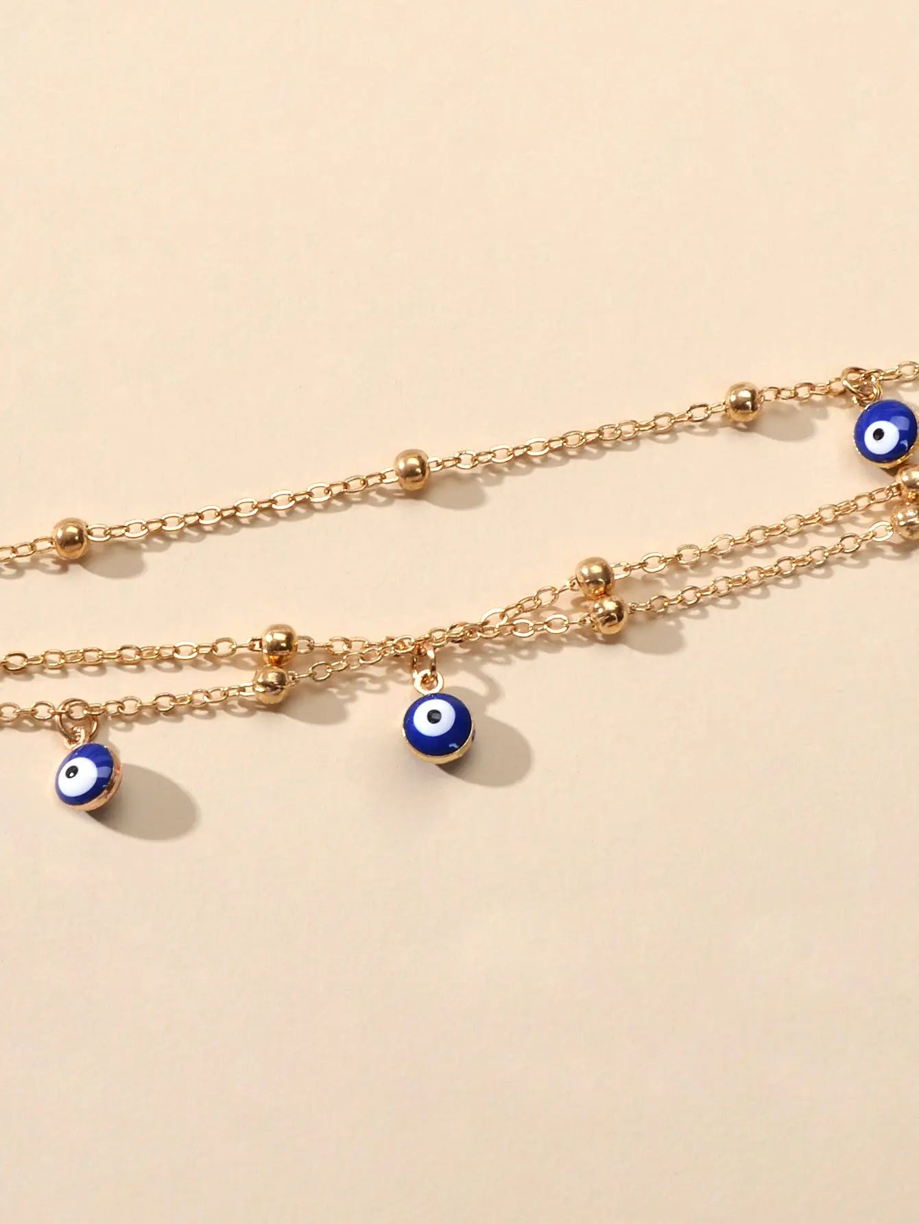 Eye Charm Beads Anklet Adjustable Beach Layered Ankle Gold Foot Chain Jewellery Feelontop Jewellery