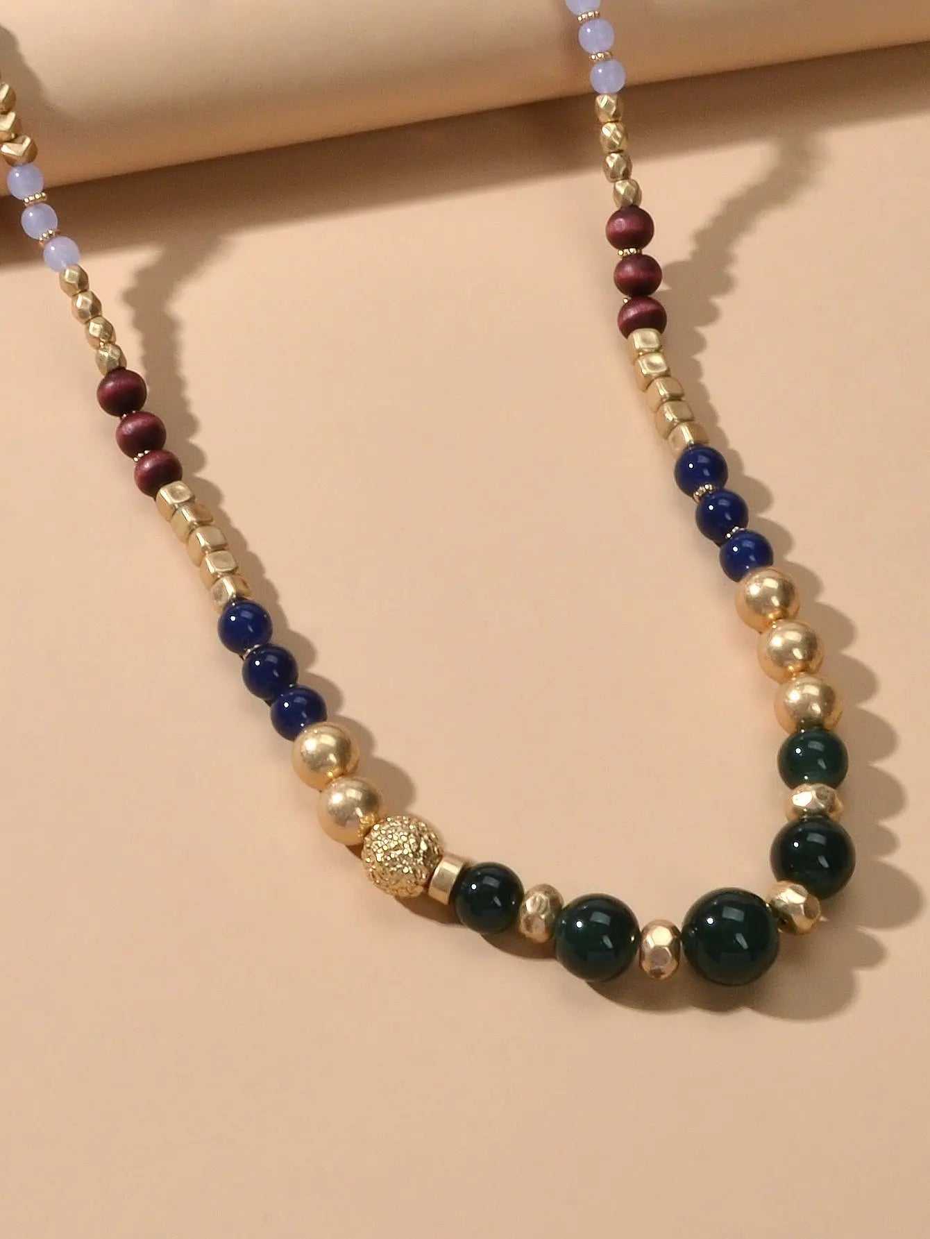 Bohemian Ethnic Jewelry Multi-colored Beads Handmade Long Chain Indian Necklace Feelontop Jewellery