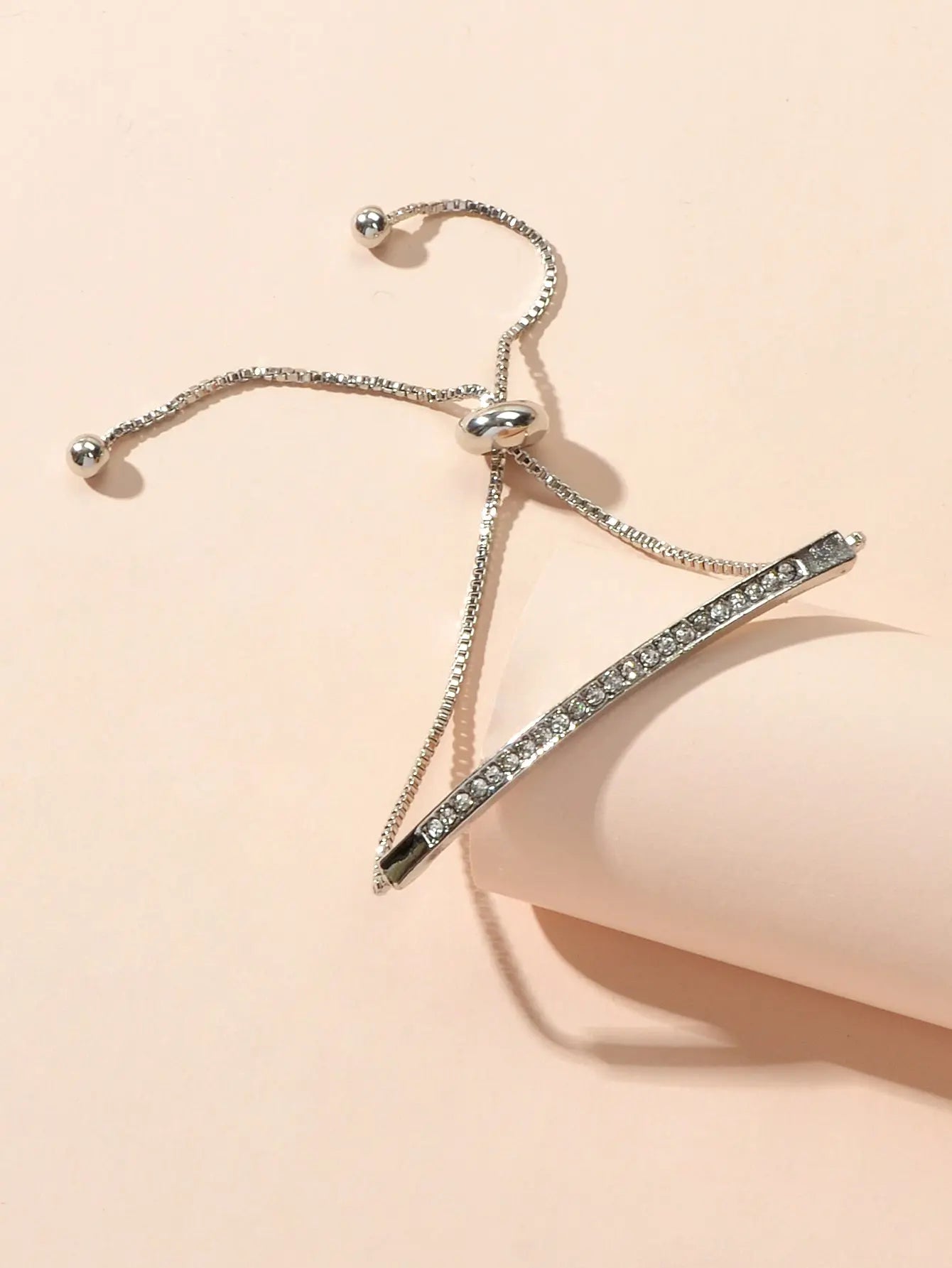 Ladies Jewellery Rhinestone Gold Silver Chain Strip Charm Adjustable Bracelet Feelontop Jewellery