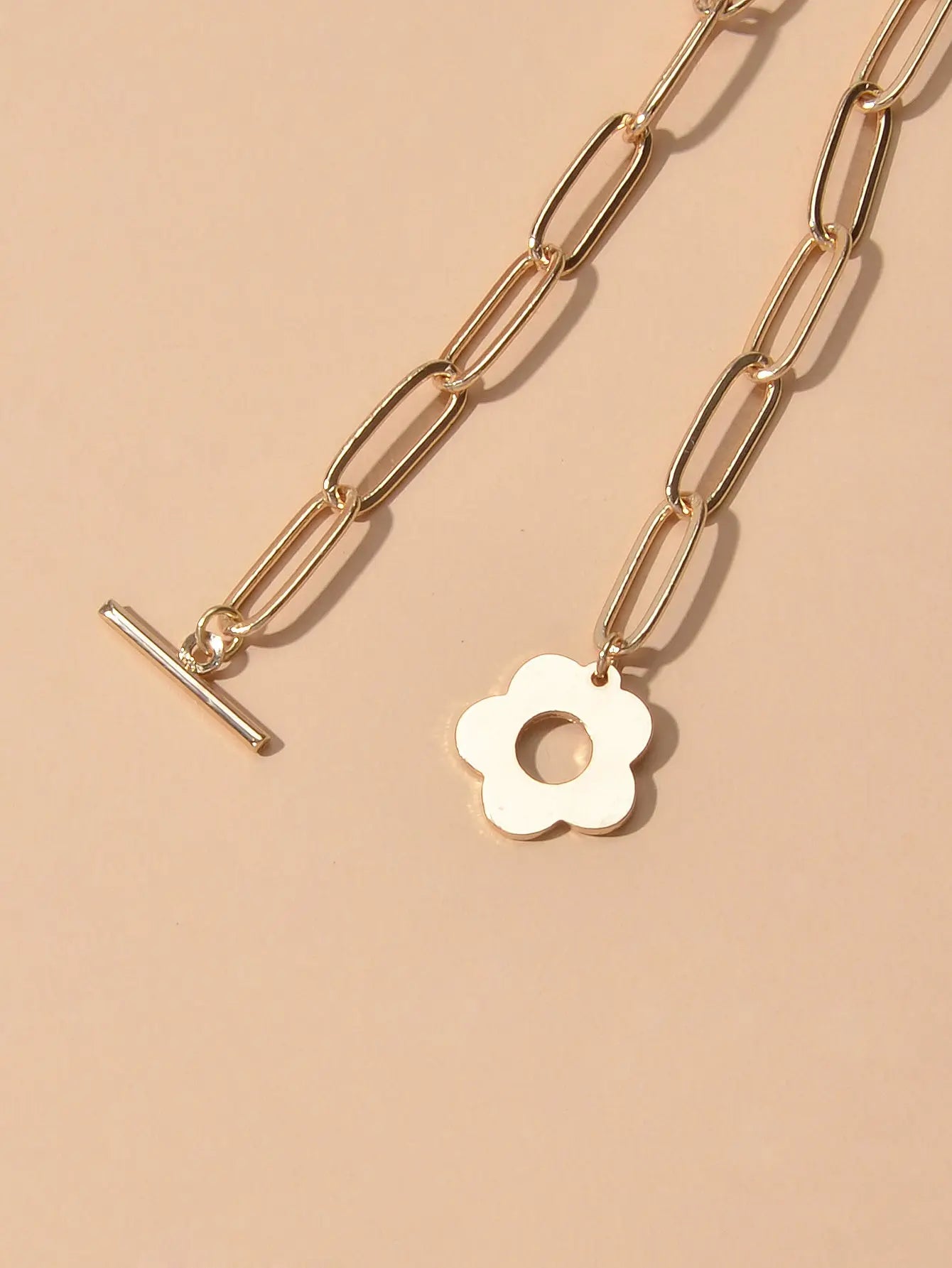 Party Decoration for Women Gold Link Chain Flower Charm Classics Bracelets Gift Feelontop Jewellery