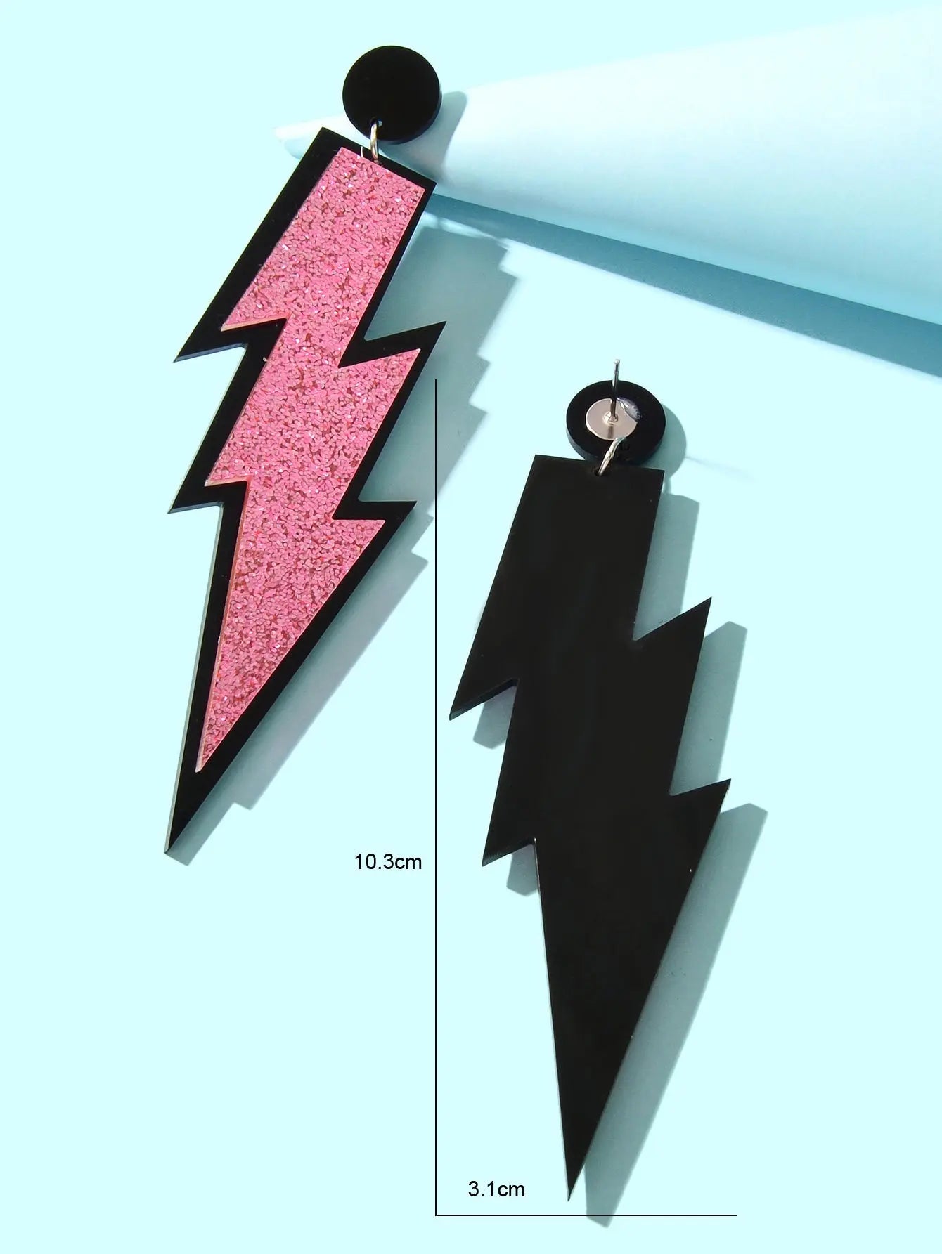 Sparkling Stylish Acrylic Lightning Statement Long Pendant Dangle Party Earrings Feelontop Jewellery