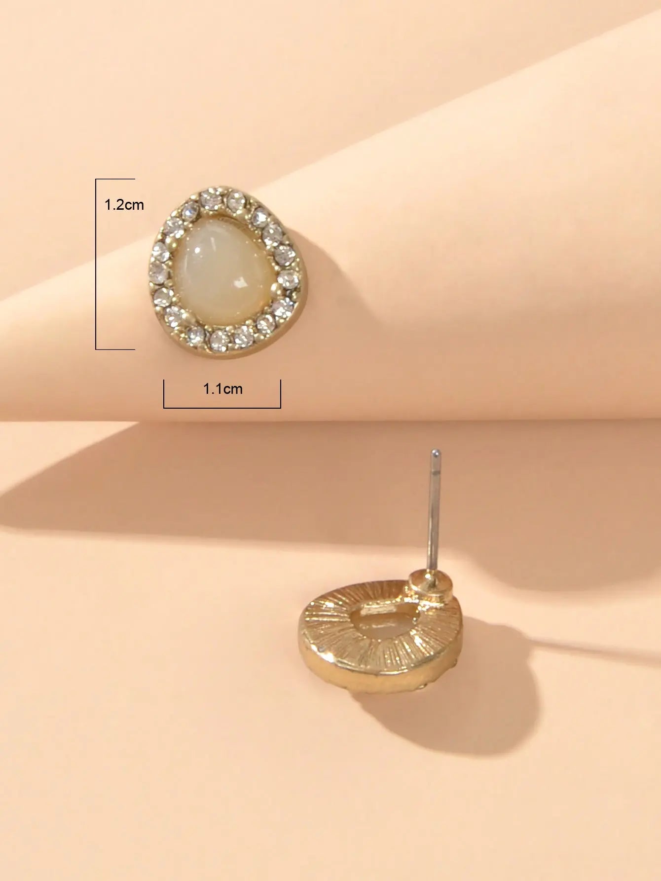 Exquisite Full Rhinestone Opal Decoration Water Droplets Stud Women Earrings Feelontop Jewellery