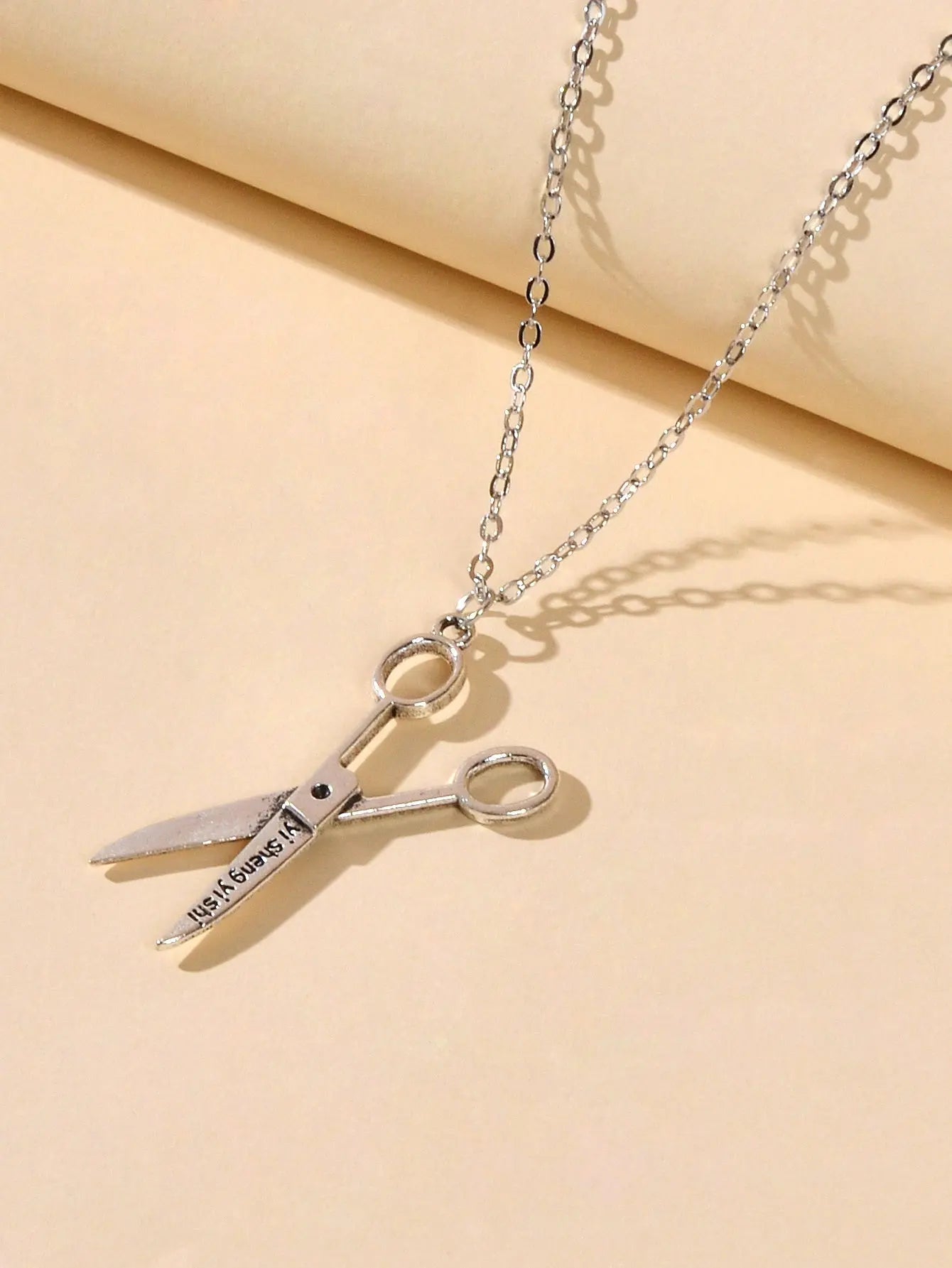 Personality Creative Silver Chain Scissors Designer Stylish Charm Necklace Gift Feelontop Jewellery