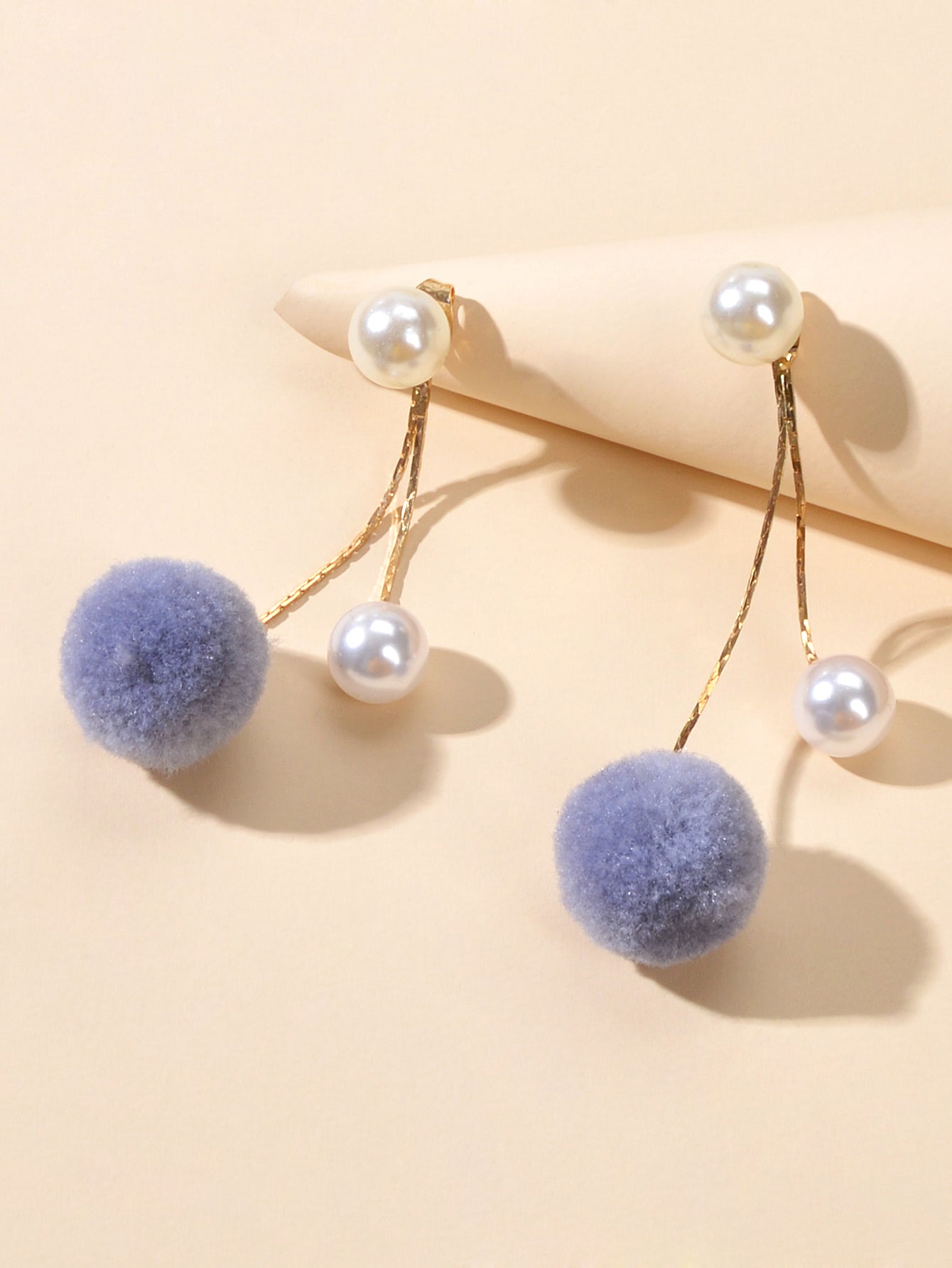 Retro Gold Chain Pearl Decor Ball Dangle Earrings Designer Jewellery Ear Jacket Feelontop Jewellery