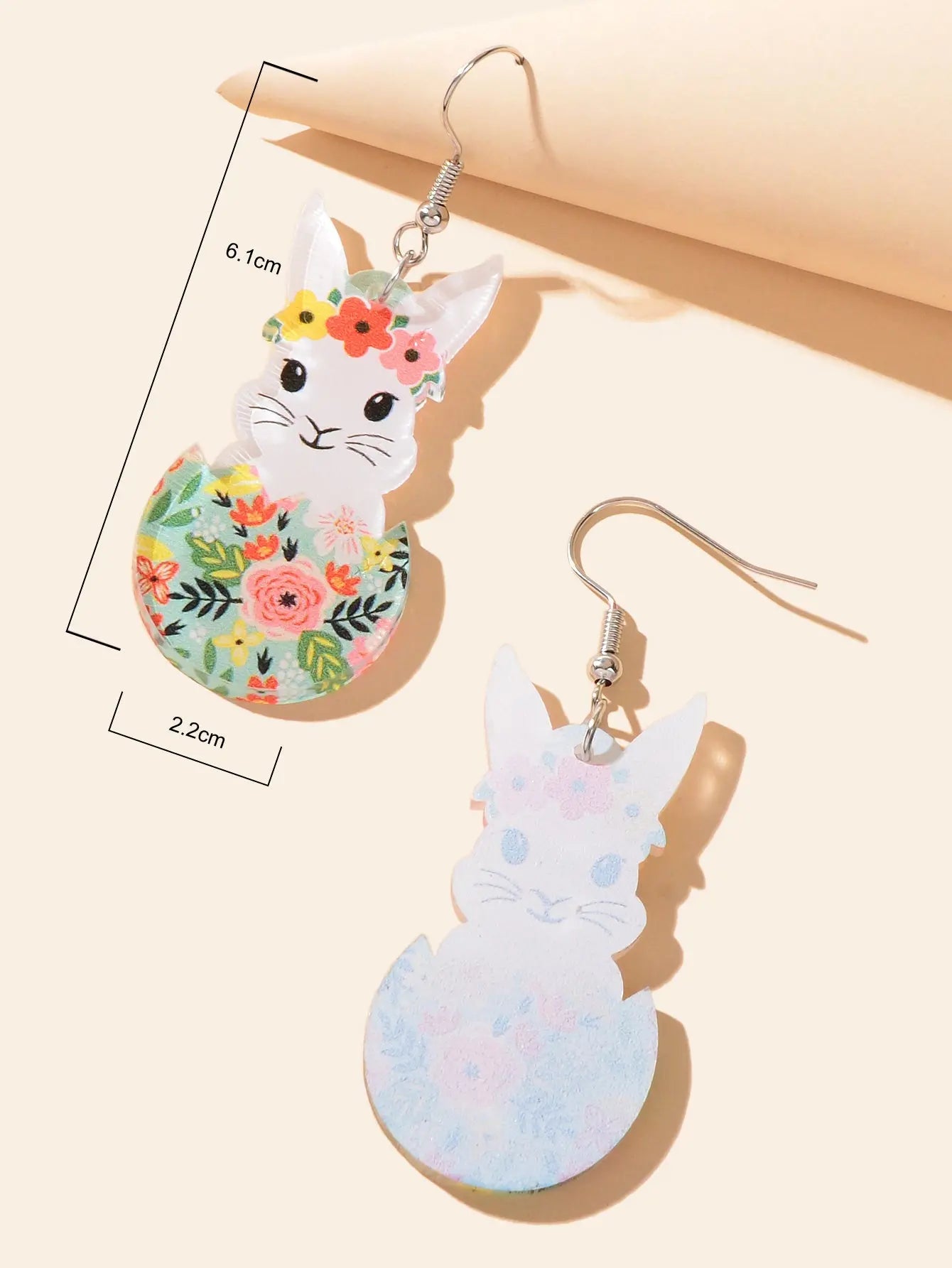 1 Pair Novelty Trendy Easter Bunny Eggs Earrings Bohemian Rabbit Ear Jewellery Feelontop Jewellery