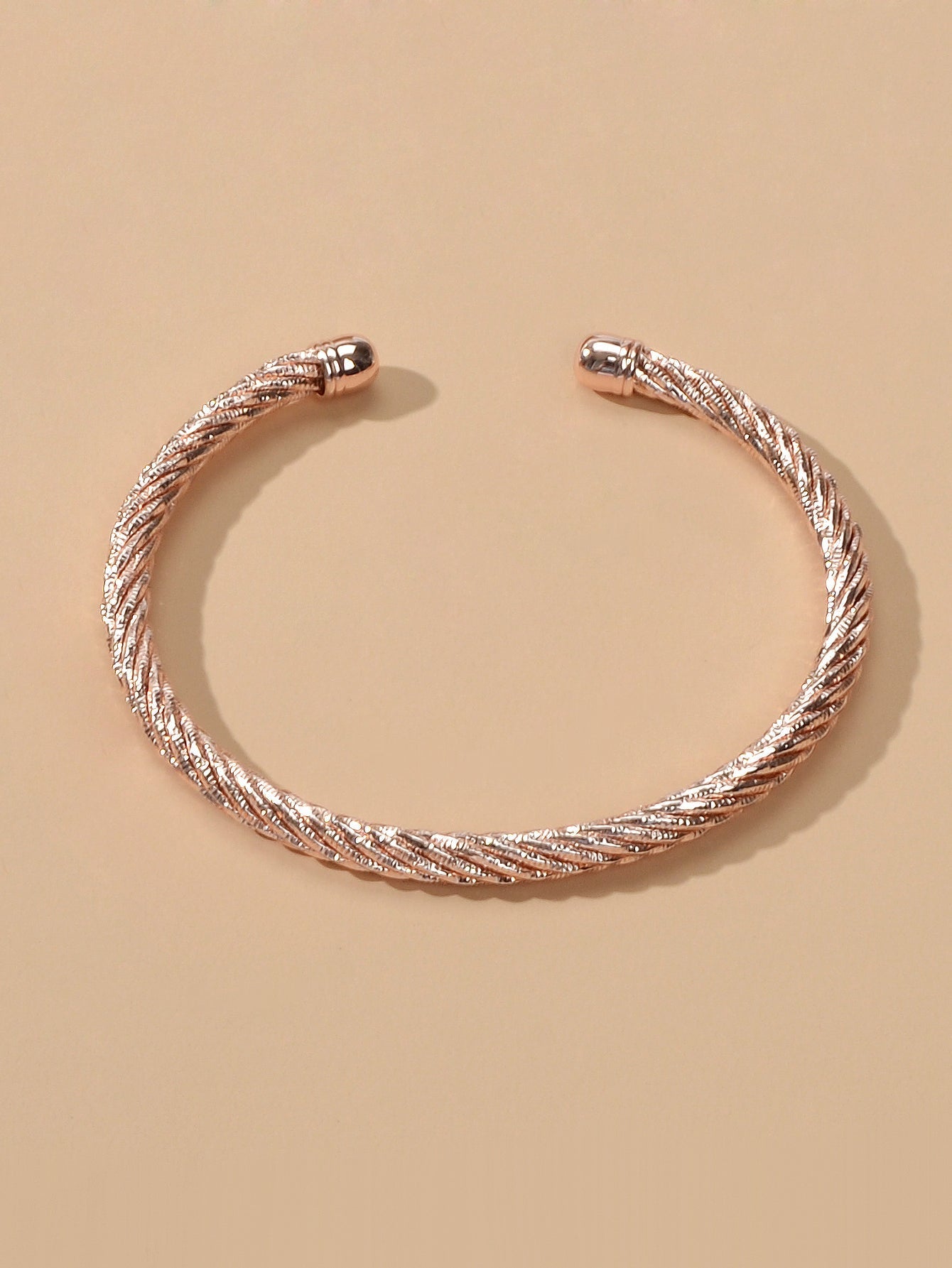 Good Quality Punk Minimalist Rosegold Silver Open Cuff Bangle Statement Bracelet Feelontop Jewellery