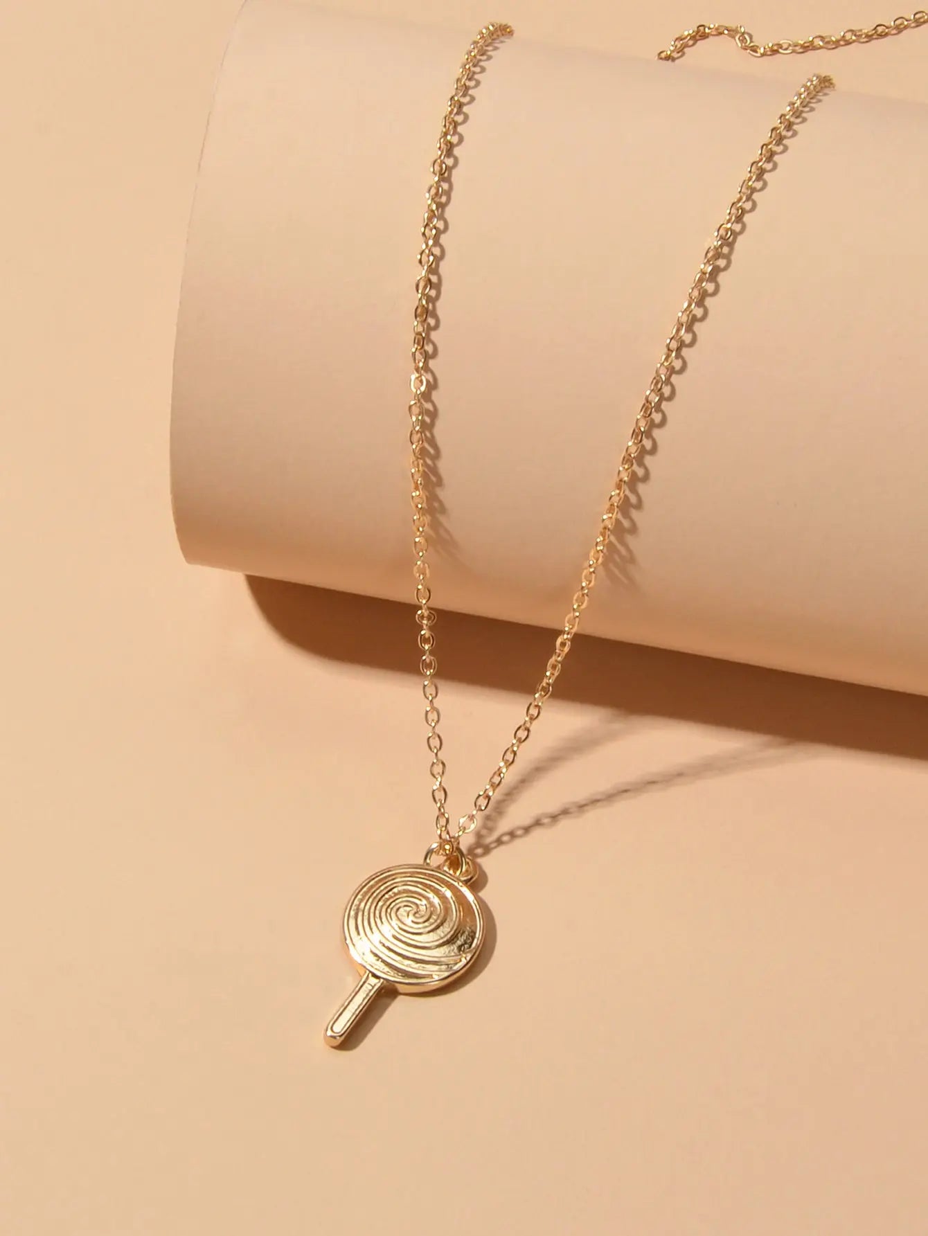 Cute Trendy Jewellery Gold Metal Finish Candy Lollies Lollipop Pendant Necklace Feelontop Jewellery
