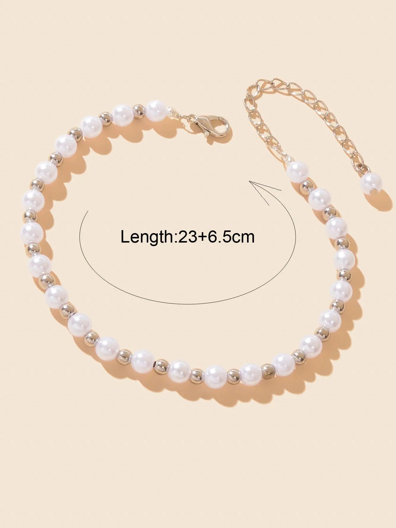 Handmade Pearl Beads Silver Adjustable Anklet Bracelet Cool Beach Foot Jewellery Feelontop Jewellery