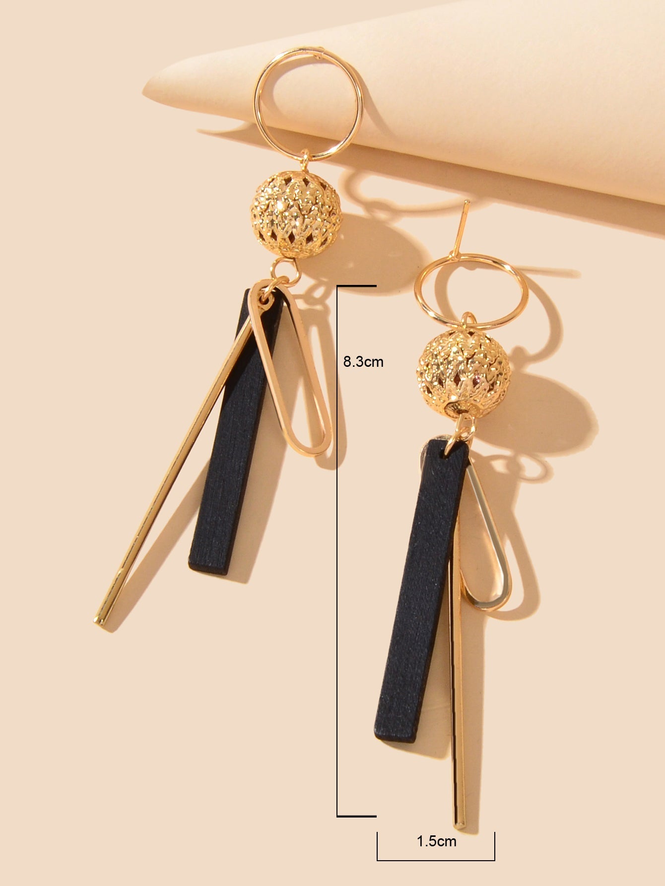 Gold Bar Dangle Geometric Line Stick Ball Circle Drop Exaggerate Square Earrings Feelontop Jewellery
