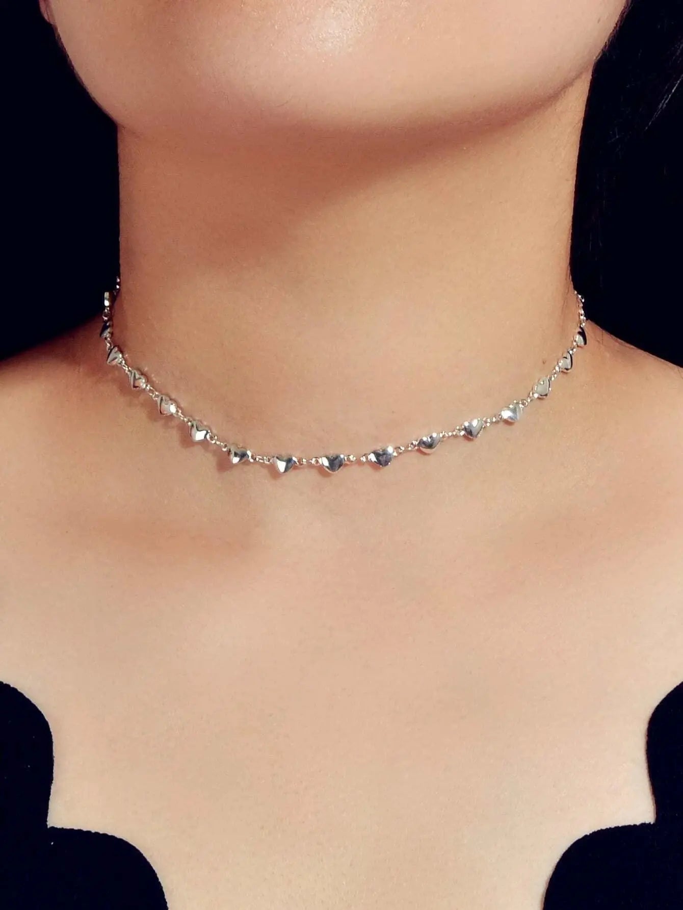 New Jewelry Silver Love Heart Charm Necklace Anniversary Accessories Lover Gift Feelontop Jewellery